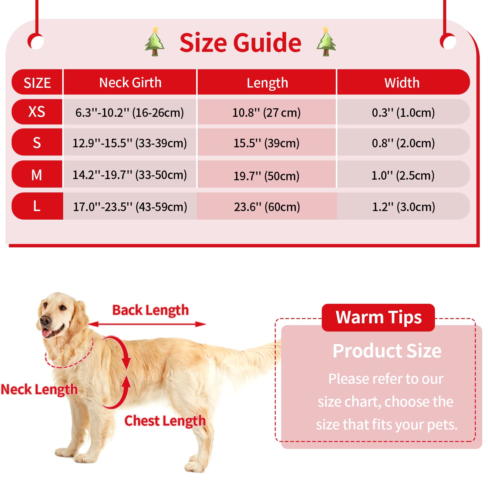 Malier Christmas Dog Collar With Bow Tie, Classic Buffalo Plaid Dog Collar With Buckle Adjustable Collar For Small Medium Large