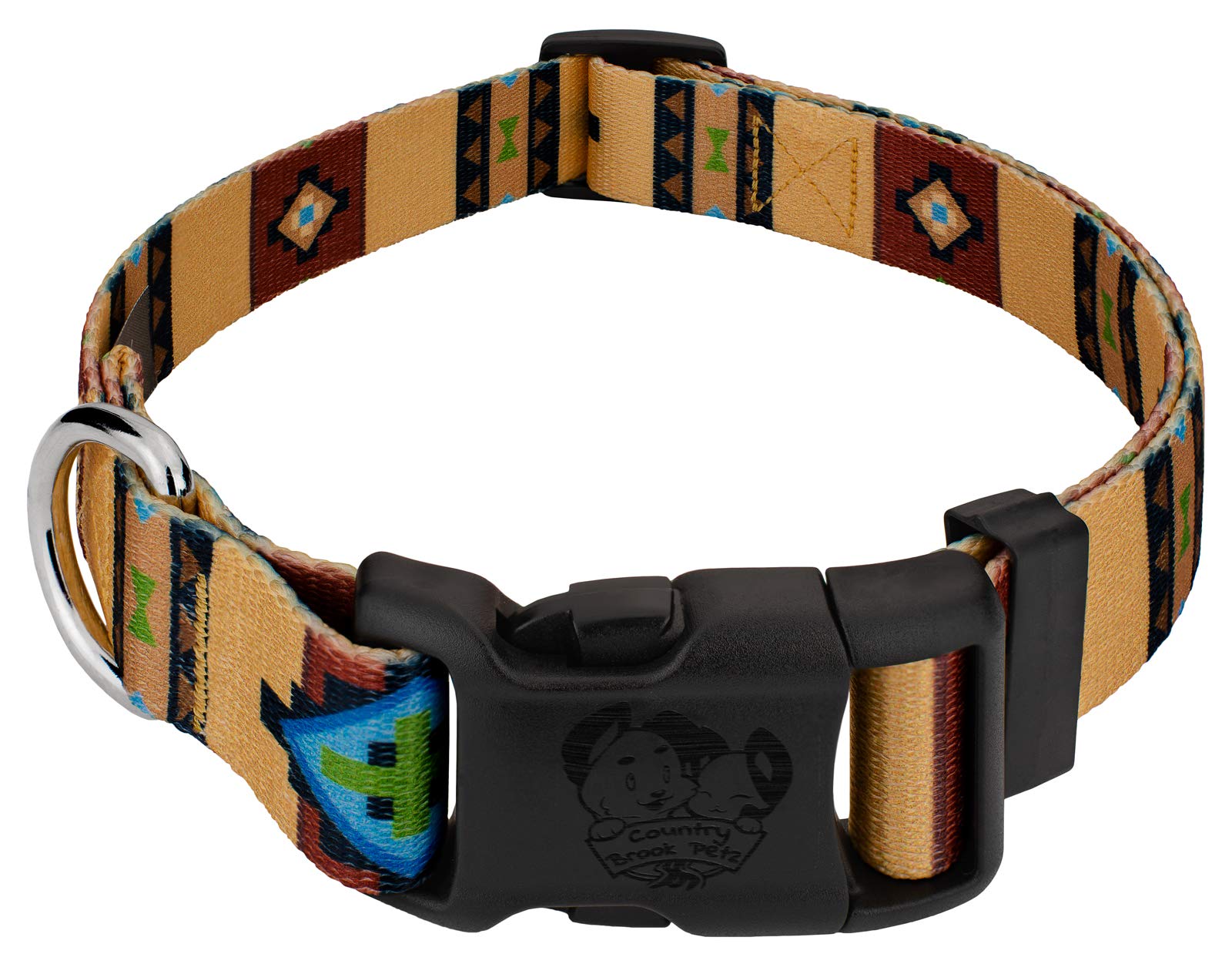 Country Brook Petz - Deluxe Native Arizona Dog Collar - Country And Western Collection Featuring Rustic Designs (1/2 Inch, 2Xs)