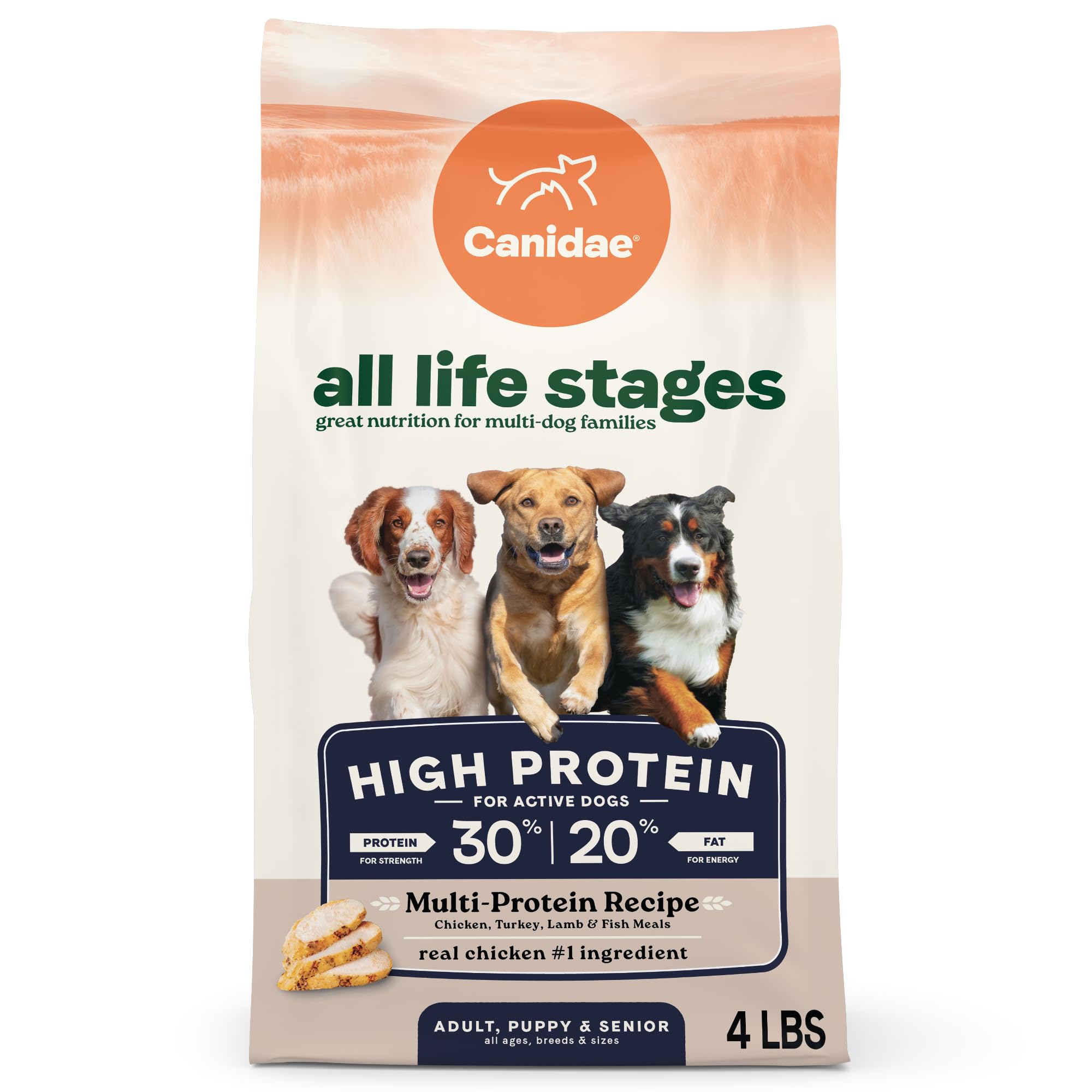 Canidae All Life Stages High Protein Dry Dog Food, Multi-Protein Recipe, 4 lbs.