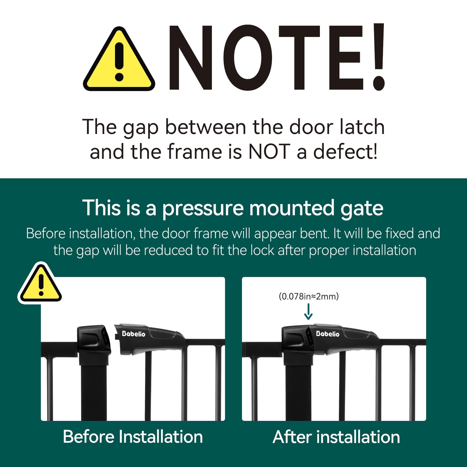 Babelio Metal Baby Gate, 29-48' Auto Close Easy Install Pet Gate, Extra Wide Walk Thru Child Safety Gate, Pressure Mounted Dog Gate For Doorways And Stairs, With Y Spindle Rods, Black