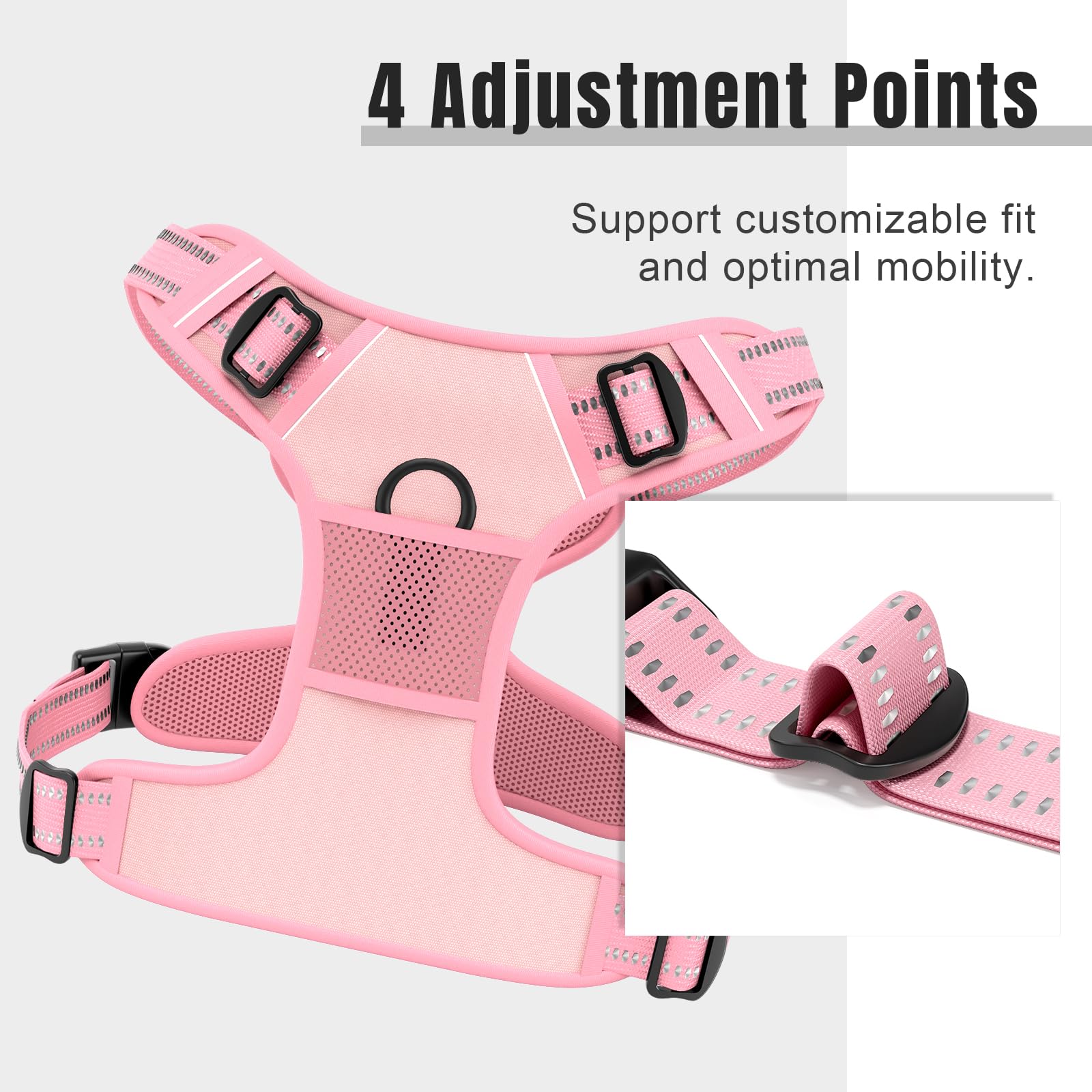 Rnivvi No Pull Dog Harness, Cute Reflective Extra Small Sized Puppy Kitten Harness, Adjustable Soft Padded Vest for Small Dogs,