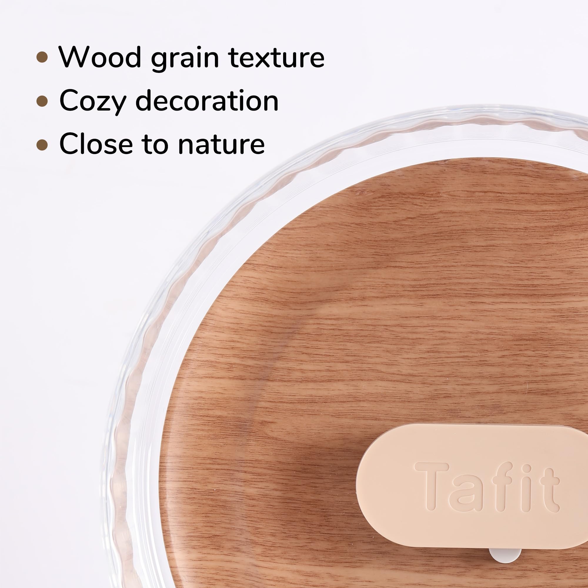 Tafit Silent Hamster Wheel 8.7 Inch Dual-Bearings Quiet Running Exercise Wheels With Wood Grain Backboard, Height Adjustable For