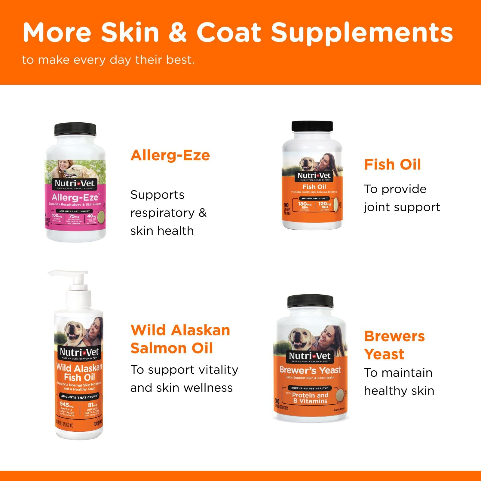 Nutri-Vet Skin & Coat Biscuits for Dogs, Tasty Dog Treat, Dog Skin and Coat Supplement, Small Sized Biscuit, Omega-3 and Biotin