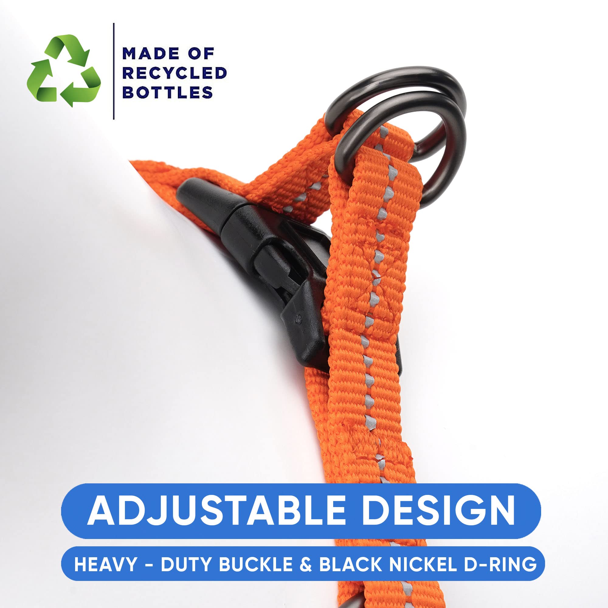 Pawtitas Recycled Dog Harness With Reflective Stitched A Puppy Harness Made From Plastic Bottles Collected From Oceans Large Ora