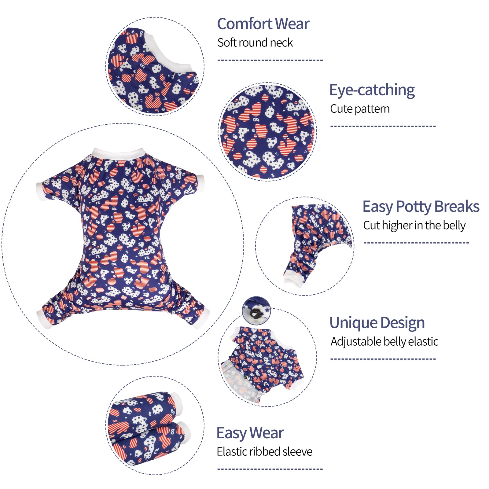 Cutebone Small Dog Pajamas Shirt Stretchy Summer Puppy Pjs Soft Cat Onesies Pet Clothes For Daily Wear Da20Xs