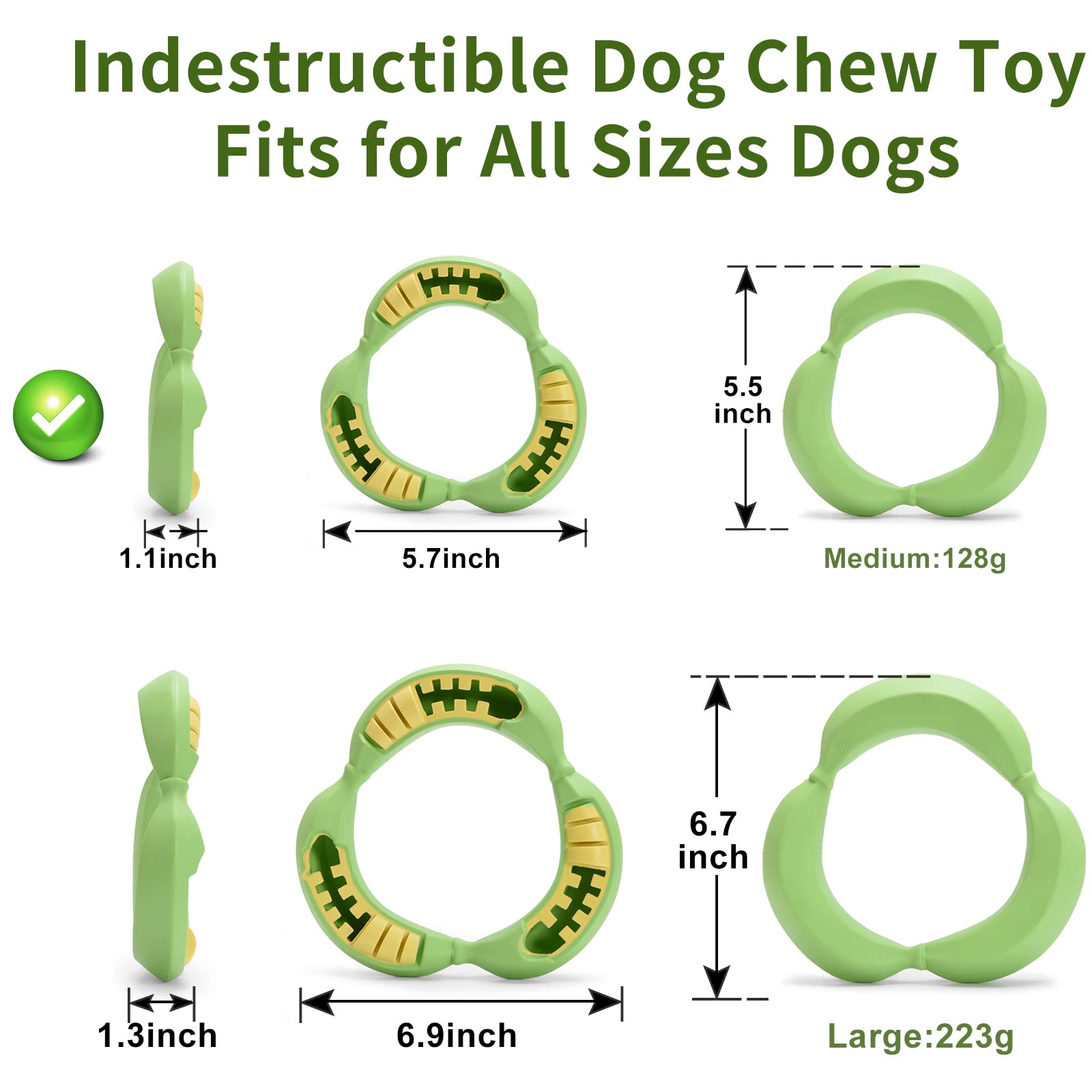 Jomilly Durable Dog Chew Toys for Average Chewers - Dog Toy Treat Dispenser stuffable Tough Dog Toys for Small Medium Large Dogs