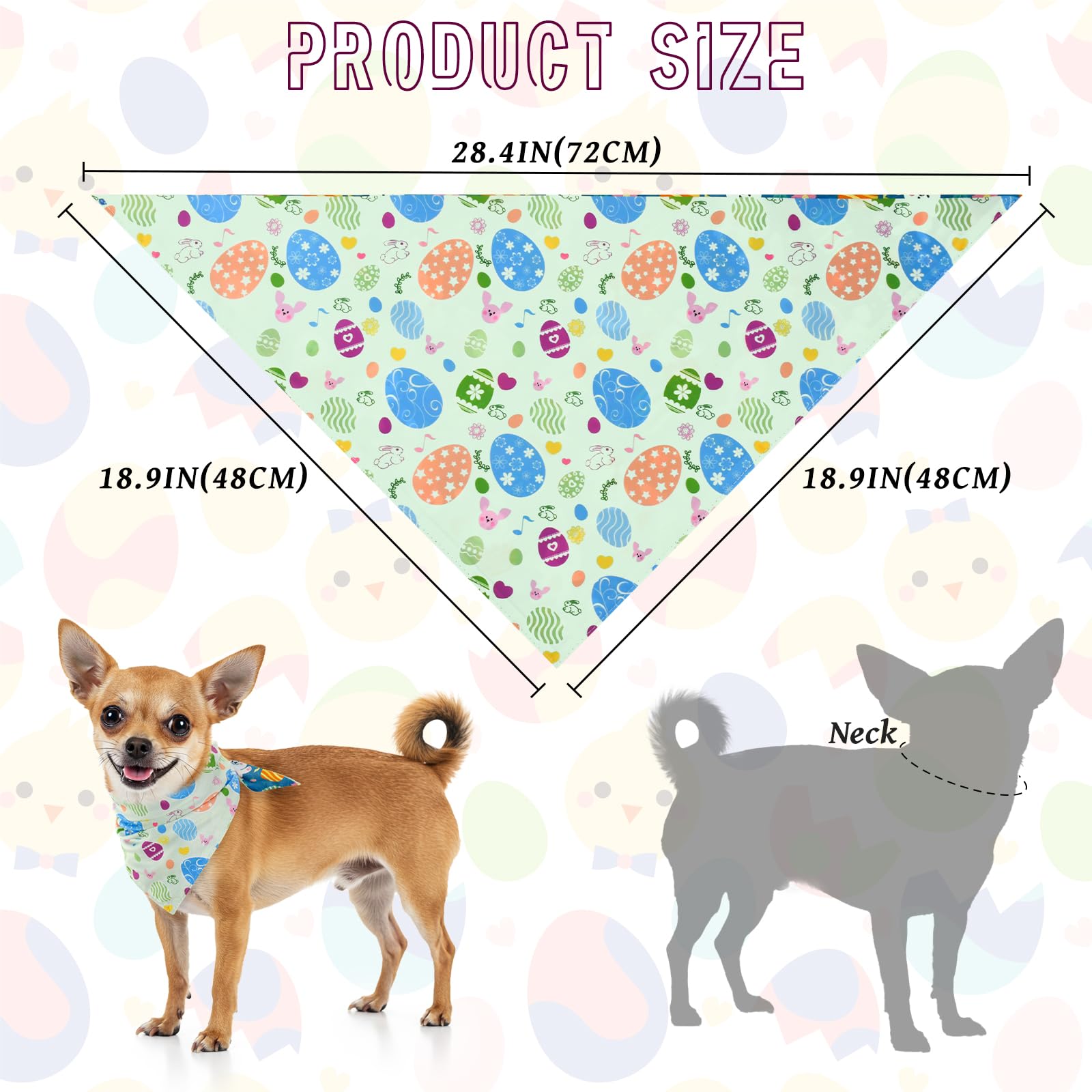 Shurung 4 Pack Easter Dog Bandanas Pet Reversible Triangle Scarfs Easter Puppy Bandanas Spring Pet Accessories For Small Medium