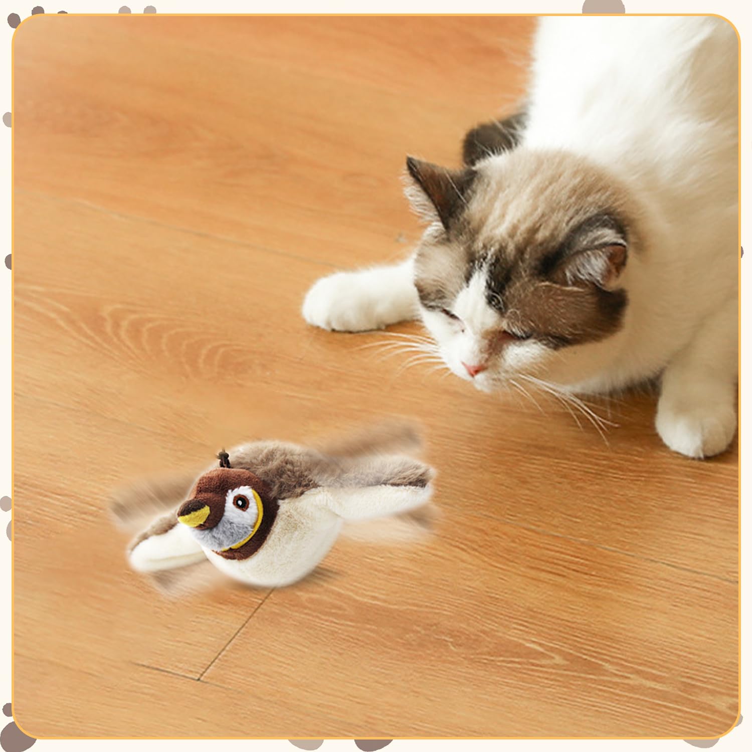 Interactive Chirping Bird Cat Toys, With Flapping Wings, 2025 New Flying Bird Cats Toy, Upgrade Flapping Bird Interactive Flying