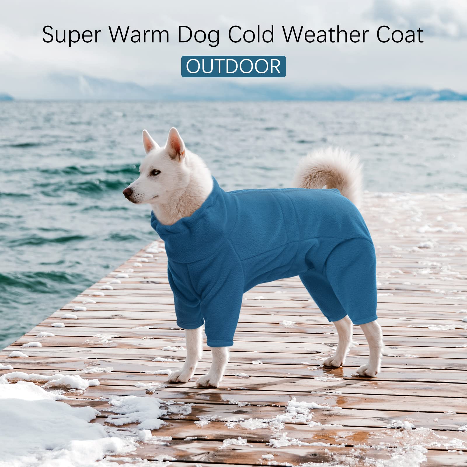 Rozkitch Dog Winter Coat Soft Fleece Pullover Pajamas, Pet Windproof Warm Cold Weather Jacket Vest Cozy Onesie Jumpsuit Apparel
