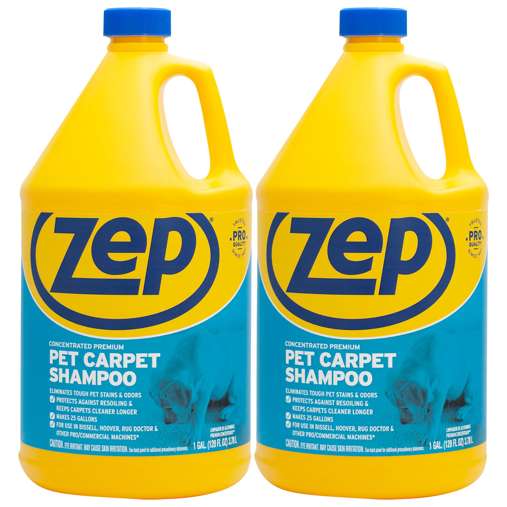 Zep Premium Pet Carpet Shampoo - 1 Gallon (Case Of 2) Zuppc128 - Concentrated Pro Formula Removes Tough Pet Stains And Odors