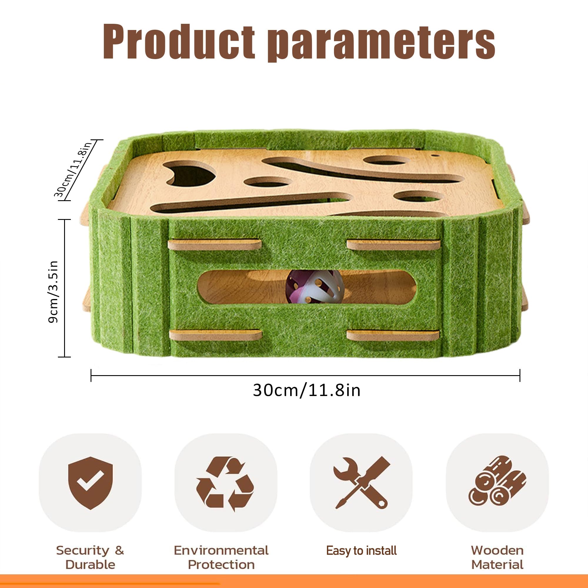 Superpaws Cat Puzzle Toys Interactive Cat Dancer For Indoor Cats,Cat Teasing Box With Squeaky Toys And Scratching Felt,Kitten Tr