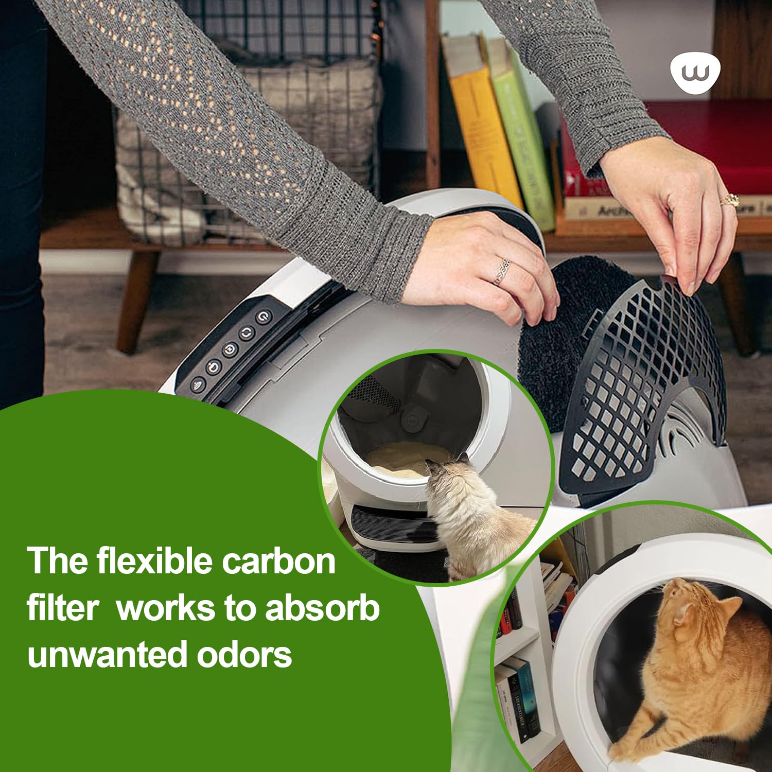 Lubise 8Pcs Carbon Filters for Litter-Robot 4, Thickened Activated Charcoal, Odor Elimination, L4 Filters, Durable Design