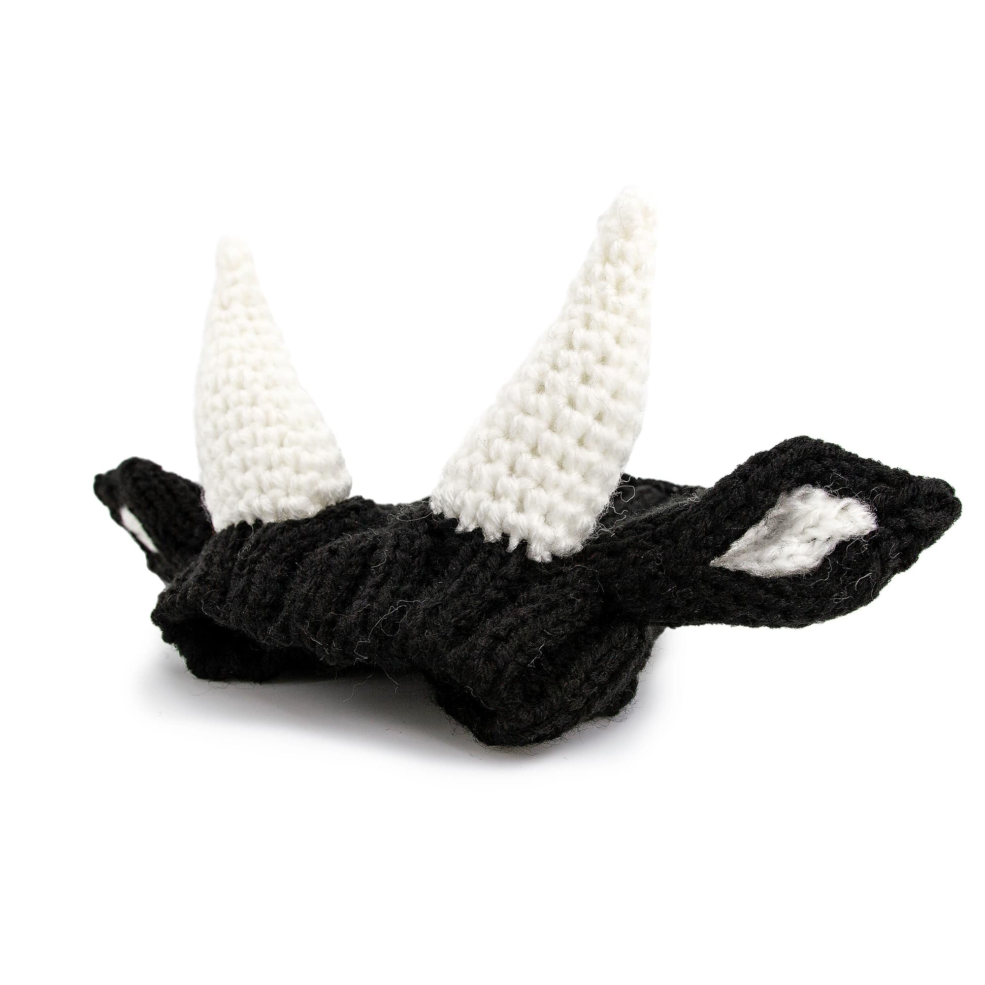 Zoo Snoods Bull Costume - Warm Knit Cow Dog Snood Wrap for Pets, Neck Ear Cover Protection for Halloween Winter (Medium)