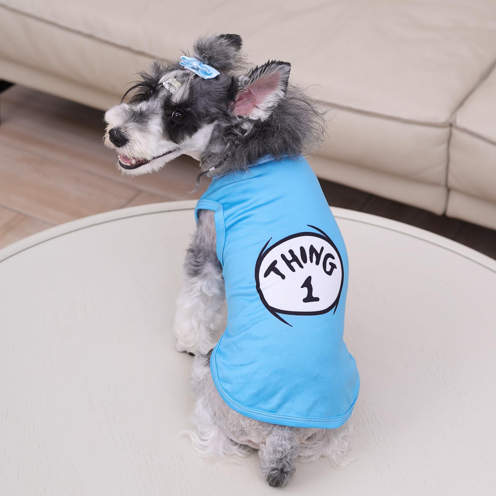 Cutebone Soft Dog Shirt Thing 1 Lightweight Small Puppy T-Shirts Pet Clothes Breathable Tee Vest Stretchy Outfit Cat Apparel Bx0