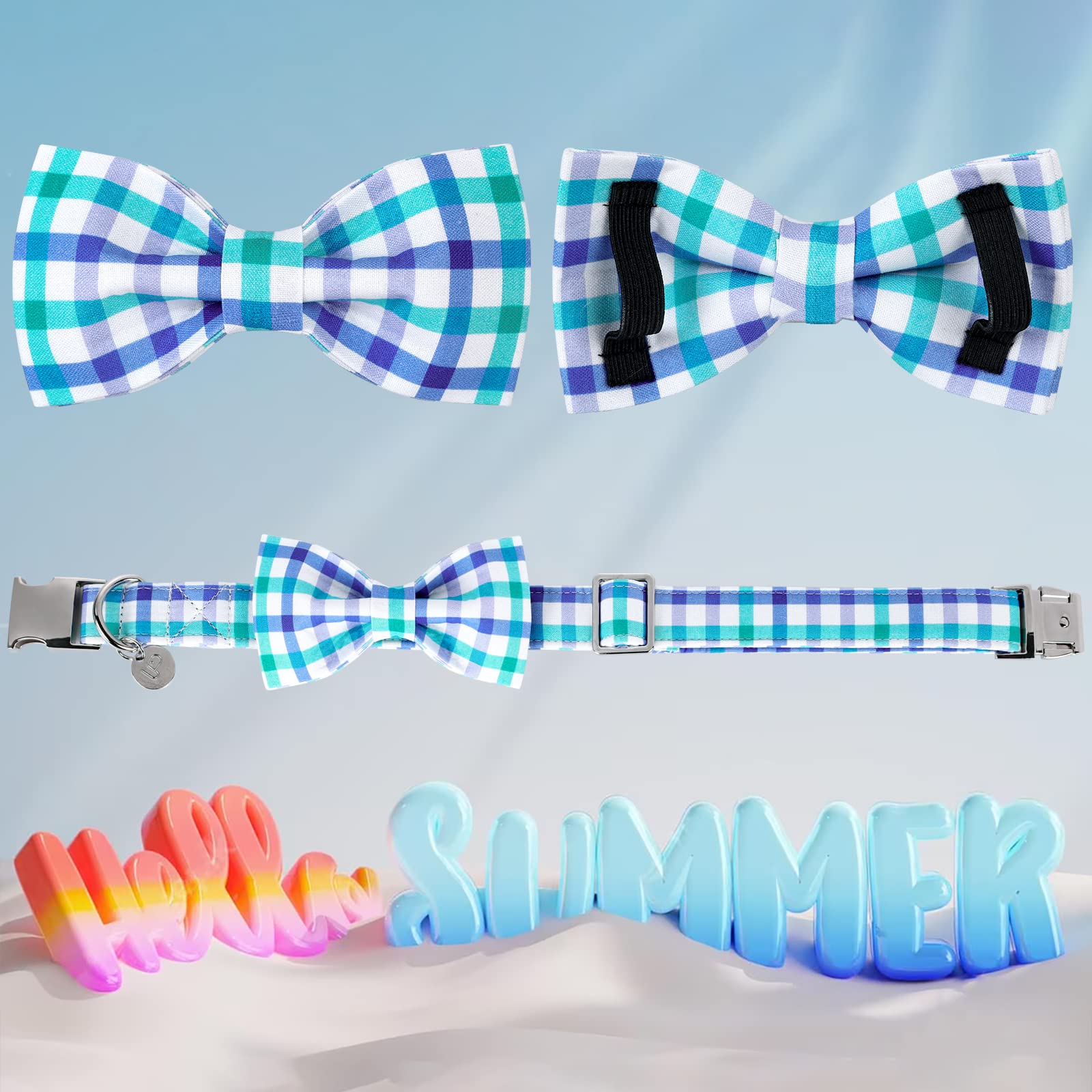 Up Urara Pup Dog Collar Bow Tie, Comfortable Durable Cotton Bowtie Collar For Girl Boy Dog Or Cat, Adorable Puppy Collar With Me