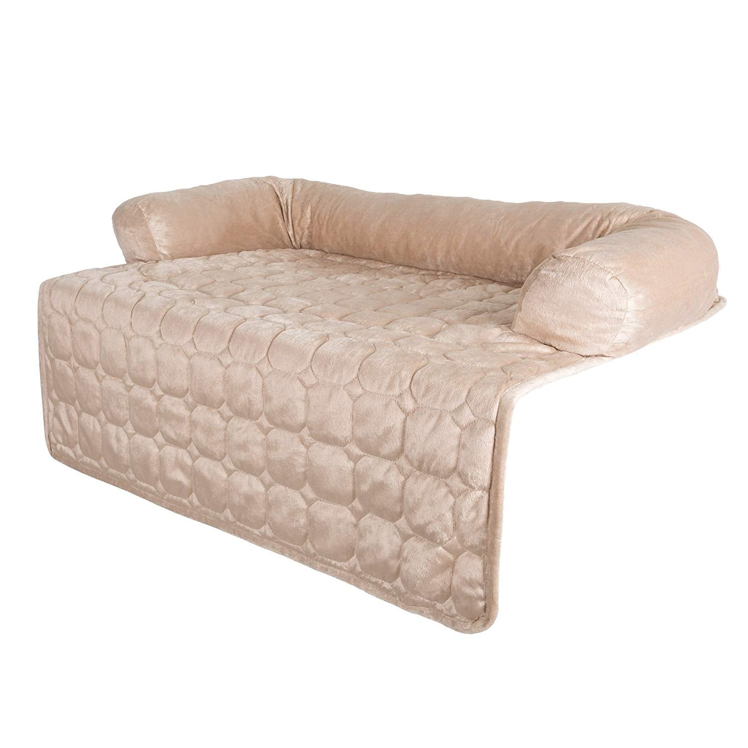 Couch Cover for Dogs - 35x35 Pet Furniture Protector with Memory Foam Bolster, Quilted Fabric, Non-Slip Water-Resistant Base Lay