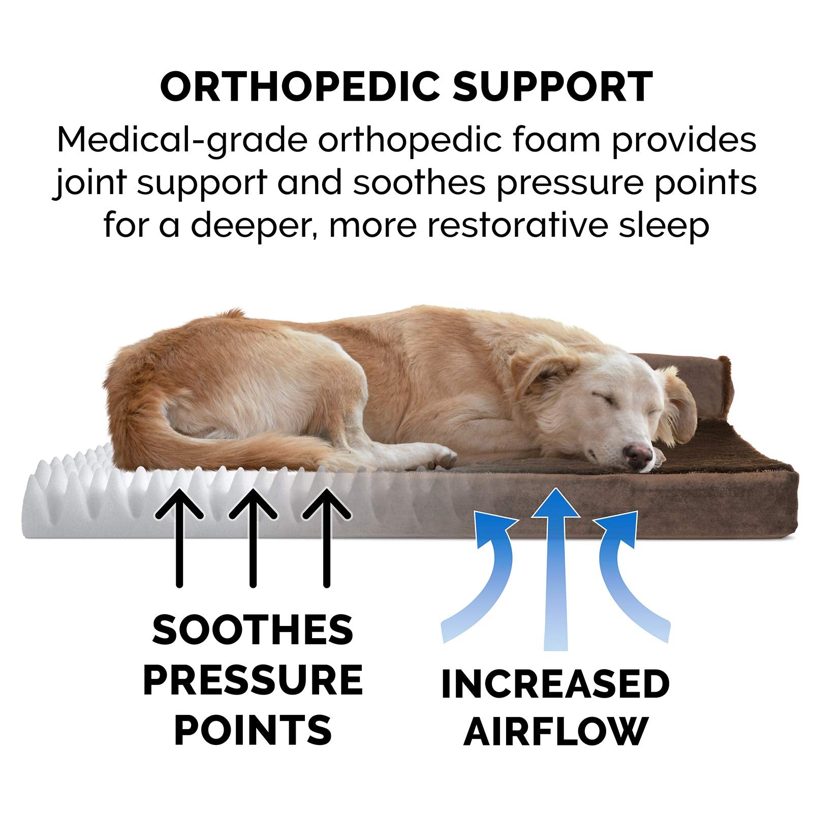 Furhaven Orthopedic Dog Bed for Medium/Small Dogs w/ Removable Bolsters & Washable Cover, For Dogs Up to 35 lbs - Plush & Velvet