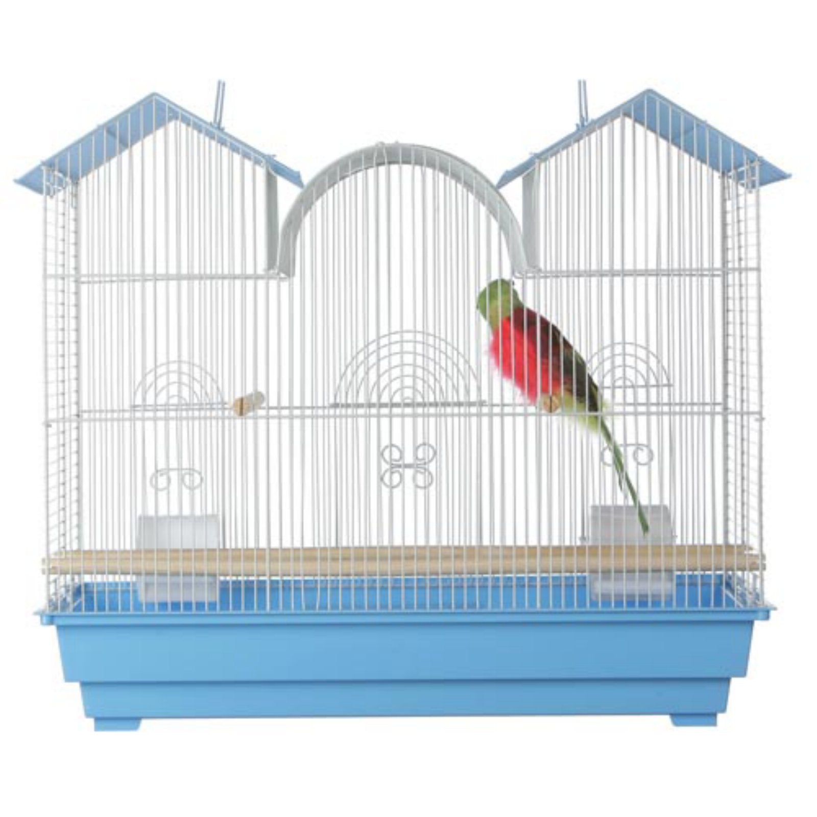 Prevue Hendryx Triple Roof Cockatiel Cage, Blue And White