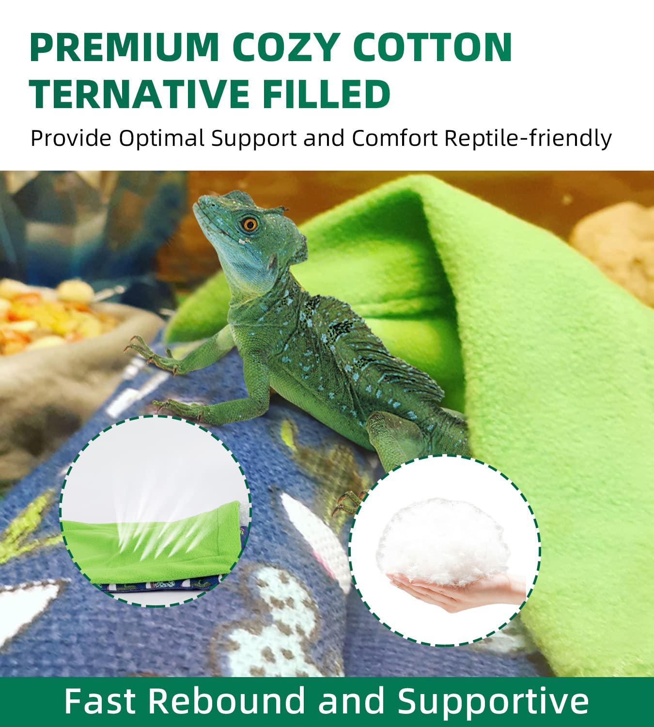 SEAPANHE Colorful Bearded Dragon Hammock Swing - Reptile Bed & Accessories for Small Pets, Ideal Hide Habitat Shelter for Gecko & Dragon