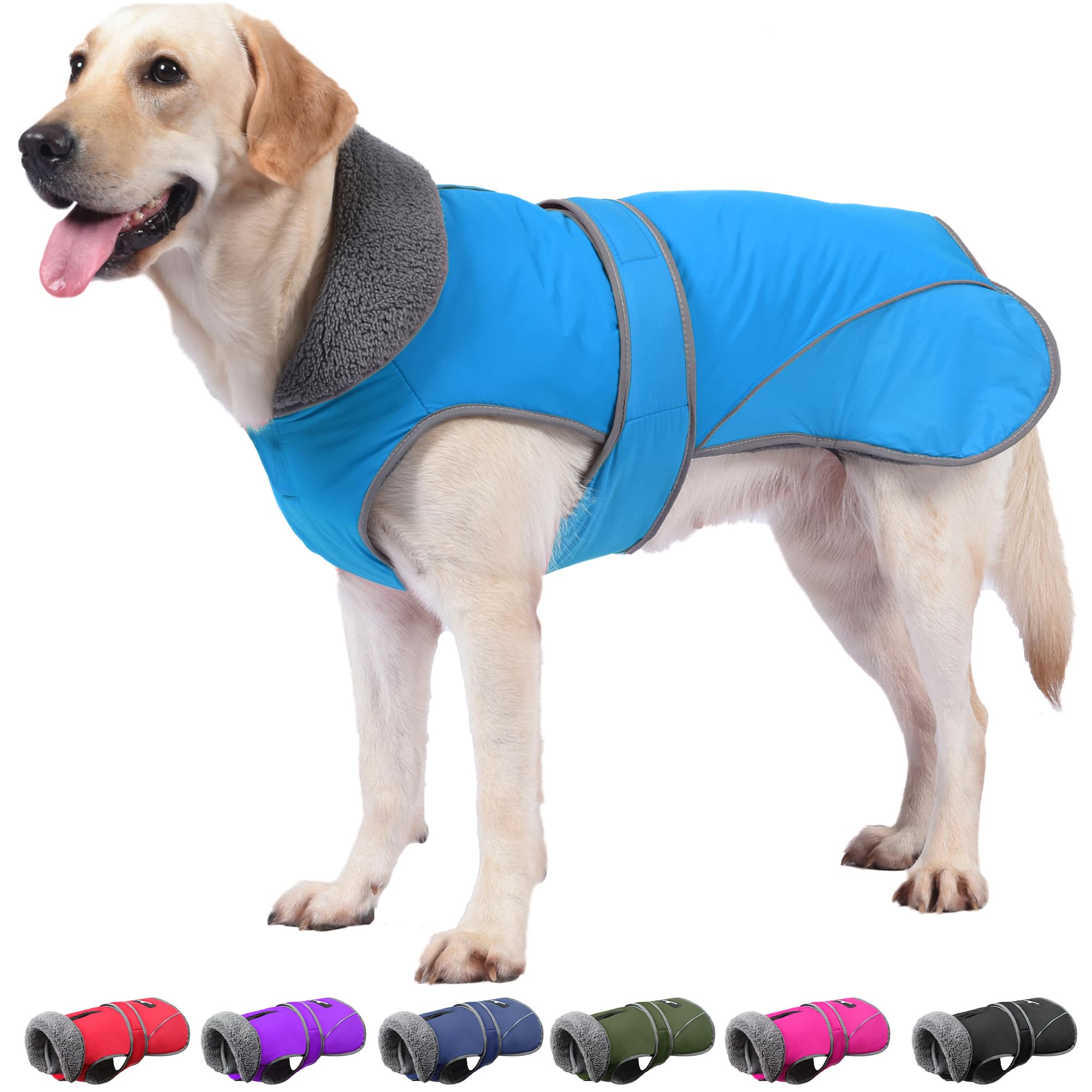 Dogcheer Dog Coat, Christmas Dog Jacket Waterproof Dog Winter Coat for Cold Weather, Reflective Adjustable Pet Snow Jacket Puppy