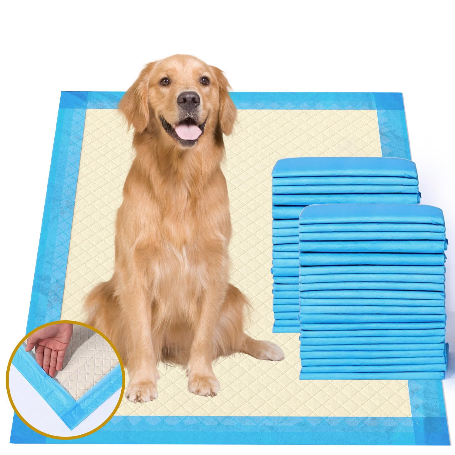 Gardner Pet Ultra Absorbent Thicker Dog Pee Pads Extra Large XL 28 x34  Leak-Proof Odor-Control Blue Puppy Training Pads Full Ed