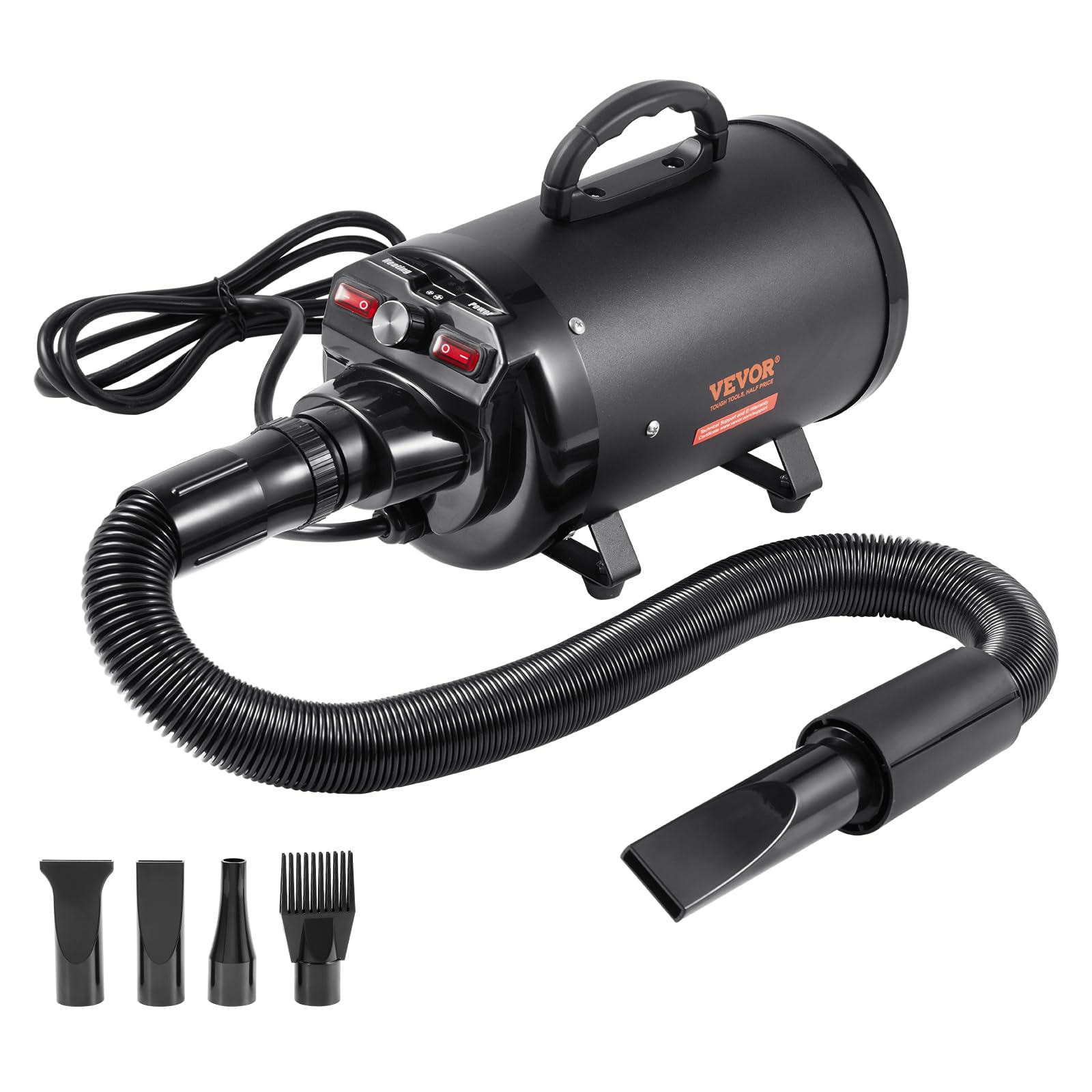 VEVOR Dog Dryer, 2800W/4.3 HP Dog Blow Dryer, Pet Grooming Dryer with Adjustable Speed and Temperature Control, Pet Hair Dryer w