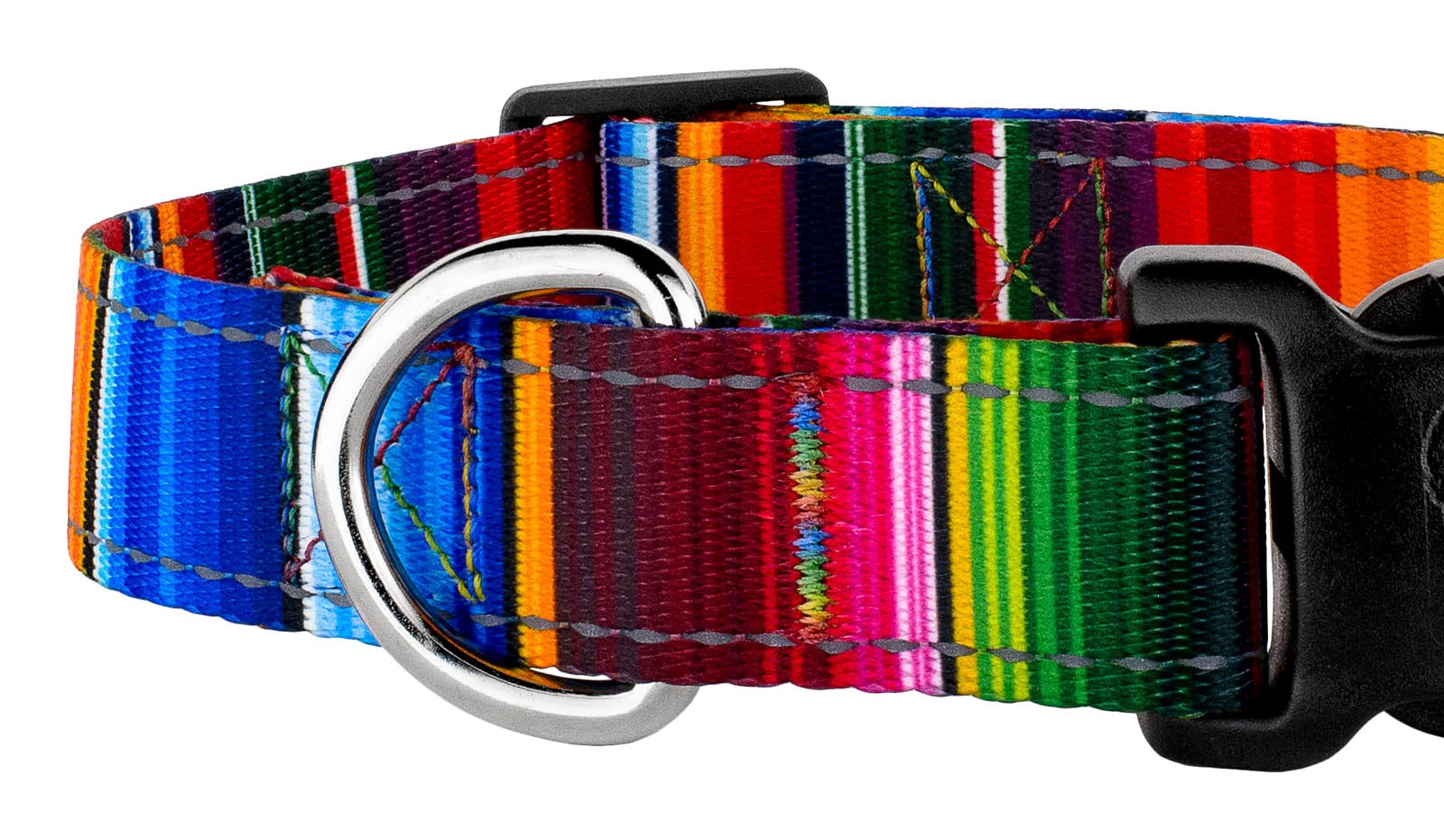 Country Brook Petz - Deluxe Serape Reflective Dog Collar Featuring Night Safe Designs (5/8 Inch, Small)