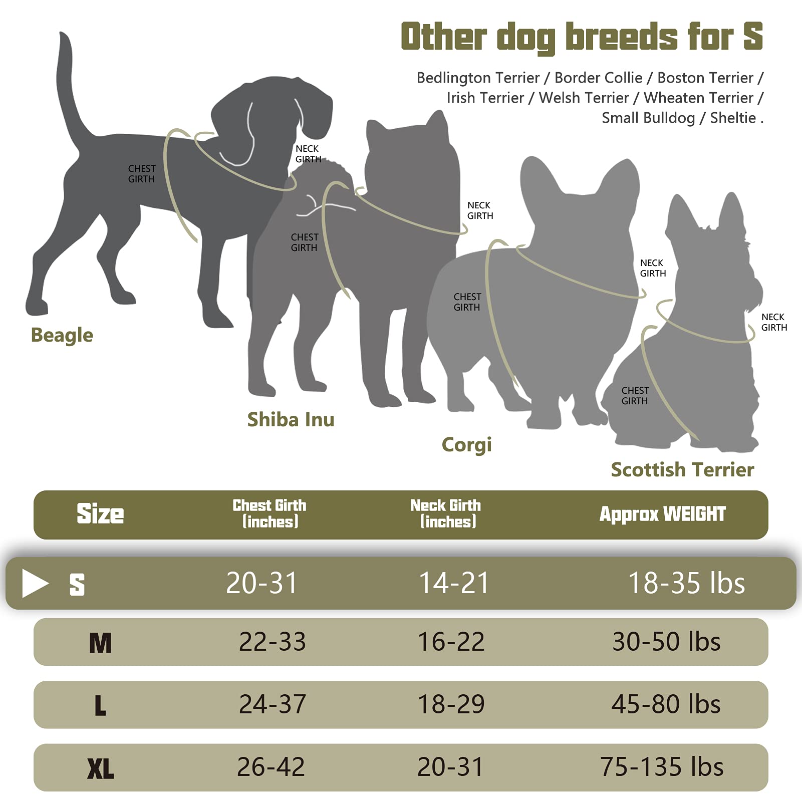 Auroth Tactical Dog Harness For Small Medium Dogs No Pull Adjustable Pet Harness Reflective K9 Working Training Easy Control Pet Vest Military Service Dog Harnesses Army Yellow S