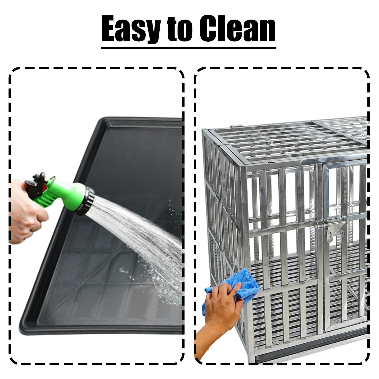 Confote 37 Inch Heavy Duty Stainless Steel Dog Cage High Anxiety Indestructible And Escape-Proof Dog Crate Kennel For Small Dogs