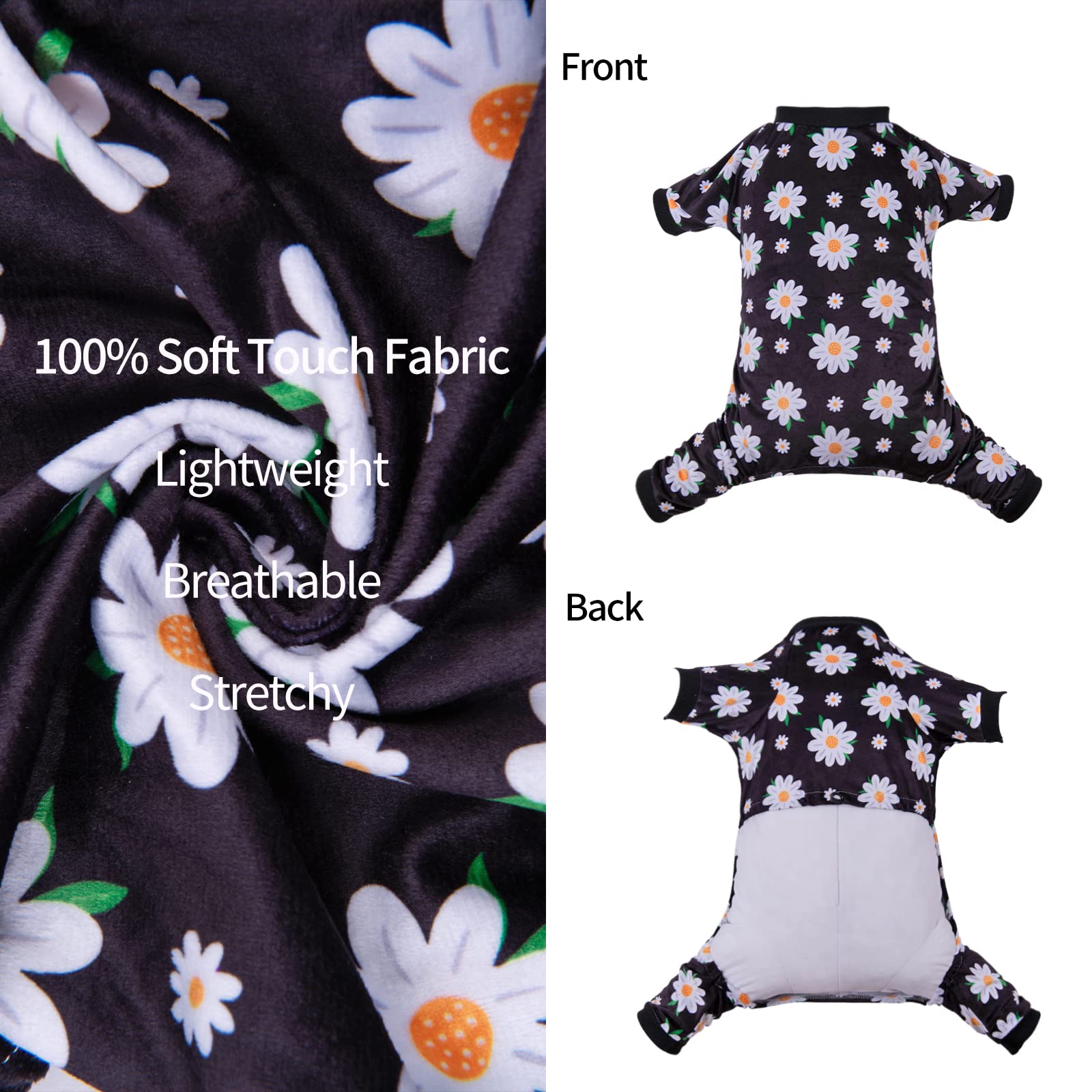 Cutebone Daisy Dog Pajamas Soft Puppy Pjs For Small Dogs P221S