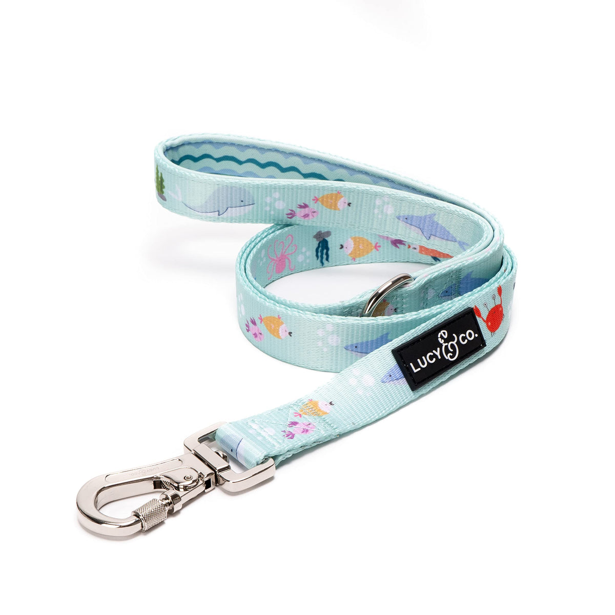 Lucy & Co. Designer Dog Leash - Pet Accessories - Thick Dog Leash - Padded Handle for Comfort - Purple with Green Floral - 5 Foo