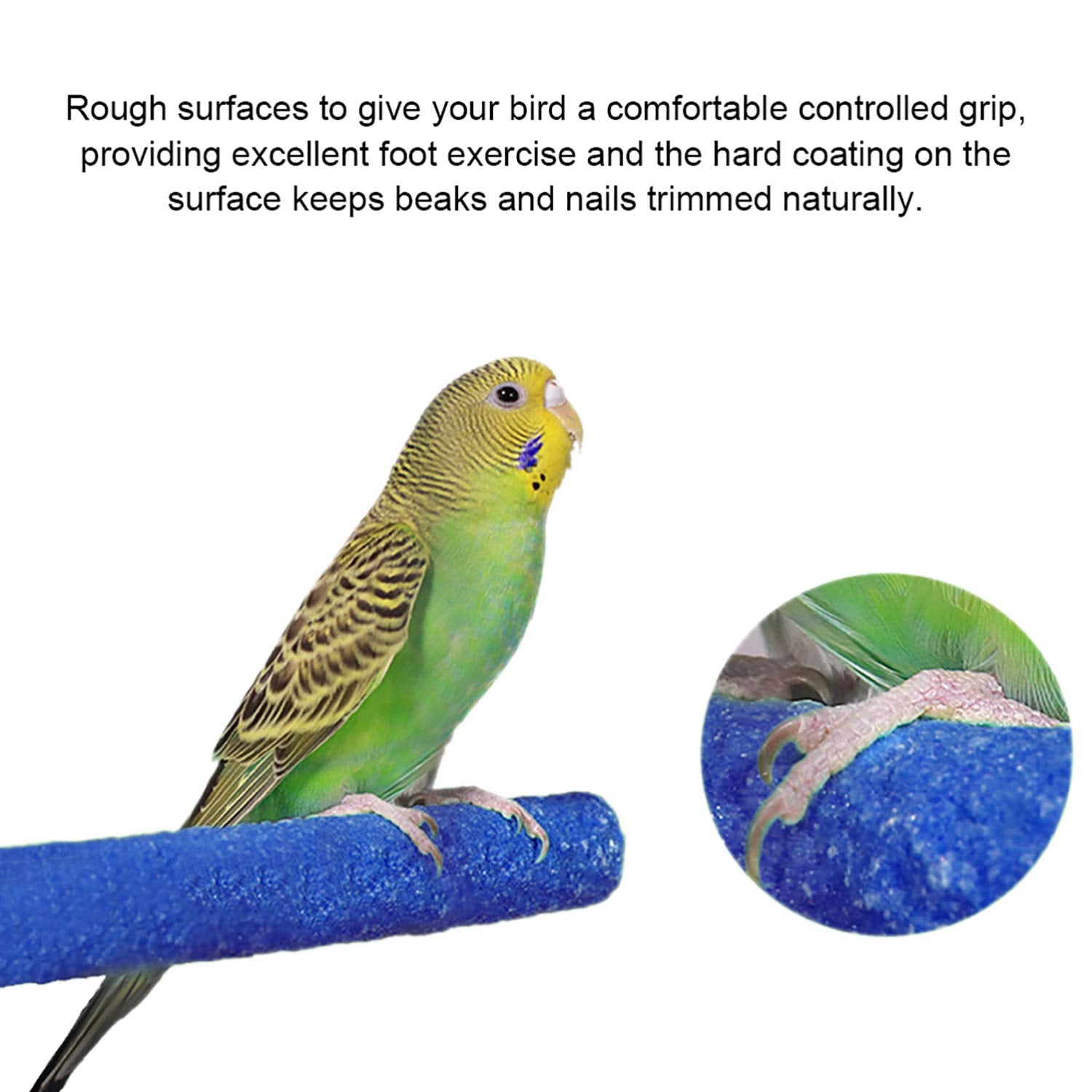 Petsvv 4 Pcs Bird Perch Stand Toy, Wood Parrot Perch Stand Platform Paw Grinding Stick, Cage Accessories Exercise Toys Budgies P