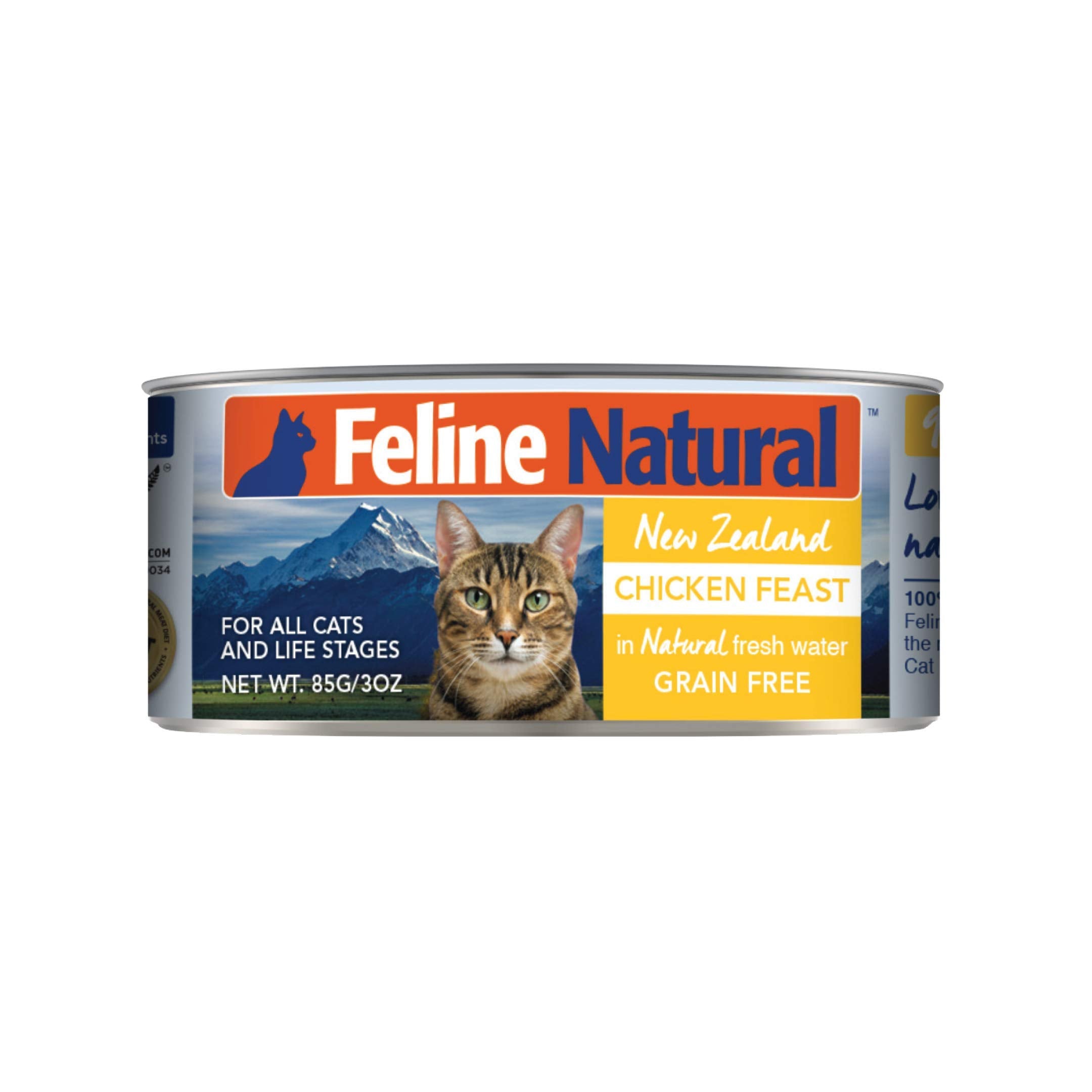 Feline Natural Pate Wet Food for Cats - Chicken Feast, Grain-Free, High Moisture, 3 Ounce (Pack of 24), New Zealand Made Protein