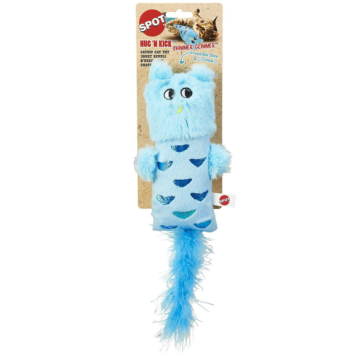 Spot Hug'N Kick Shimmer Glimmer Cat Toy With Catnip Assorted Figures