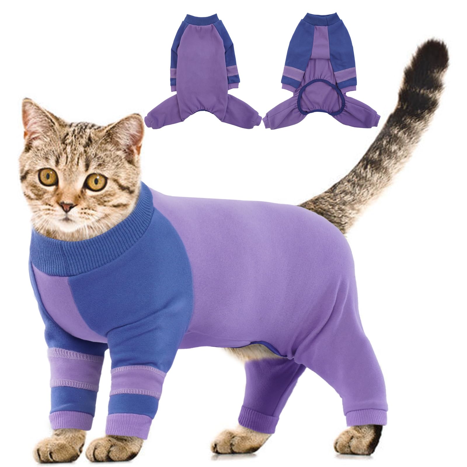 Sticky Hair Cat Clothes - Cat Recovery Suit & Pajamas For Sphynx & Kitten Hair, Anti-Licking & Skin Disease Recovery Suit