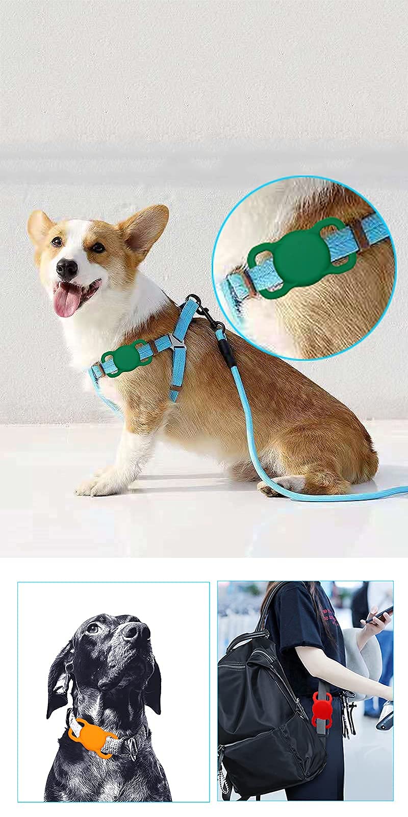 Poivy Silicone Air Tag Collar Holder - Waterproof Protective Case for Dog & Cat GPS Tracking Accessories (1 Pack, Pink)