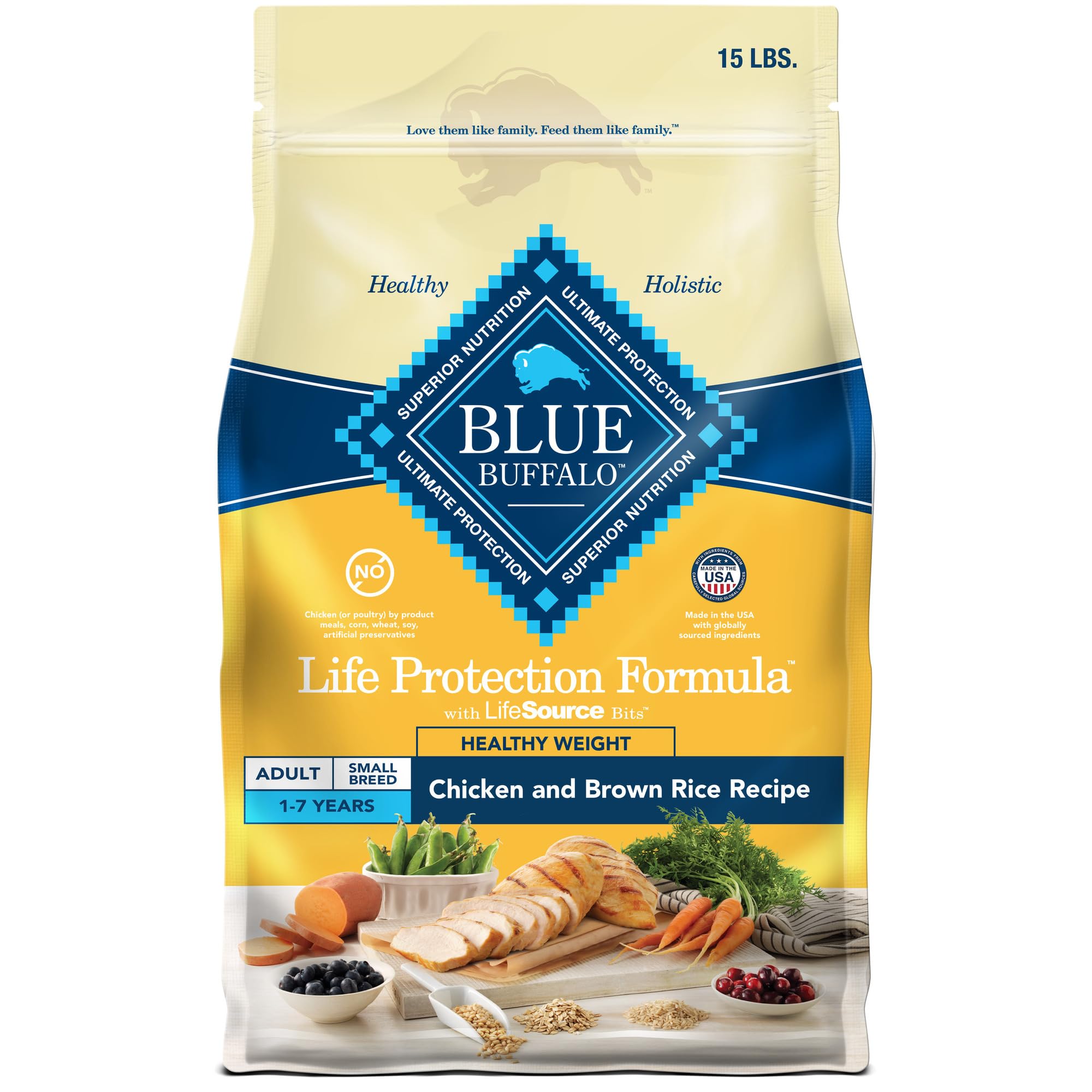 Blue Buffalo Life Protection Formula Healthy Weight Natural Small Breed Dry Dog Food, Supports an Ideal Weight, Made with Natura