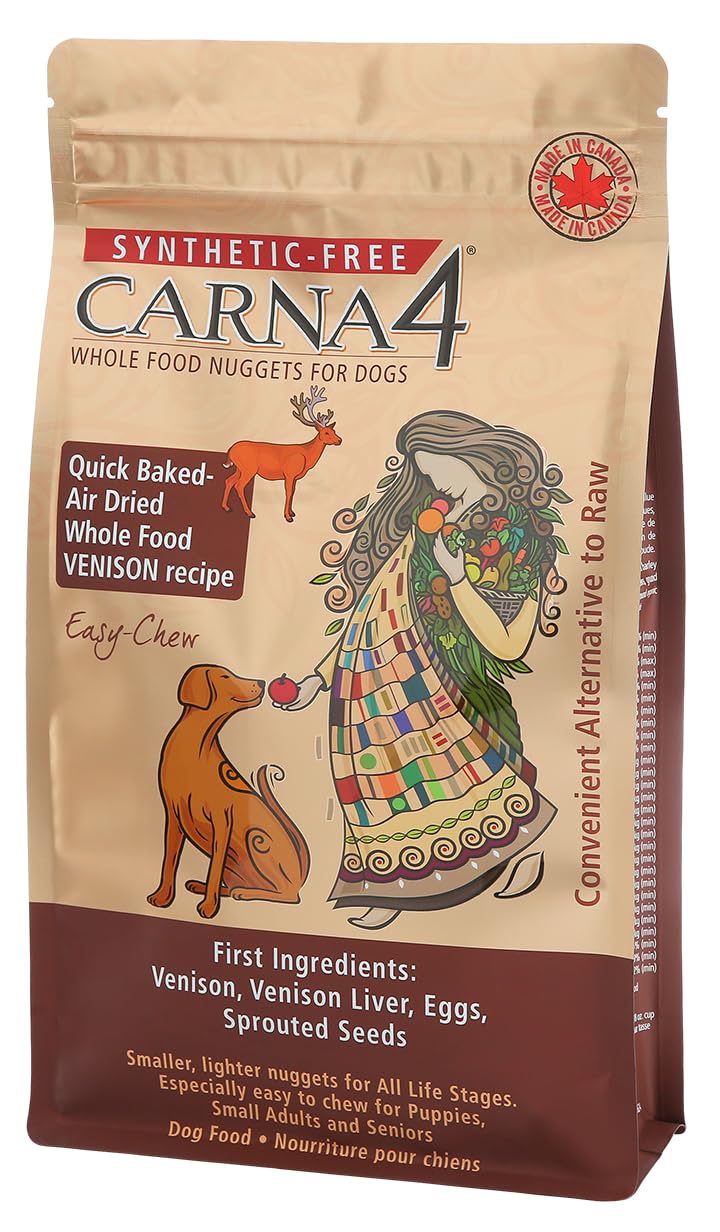 CARNA4 All Life Stages Easy Chew Venison Formula Dry Dog Food (5 Pound, Venison)