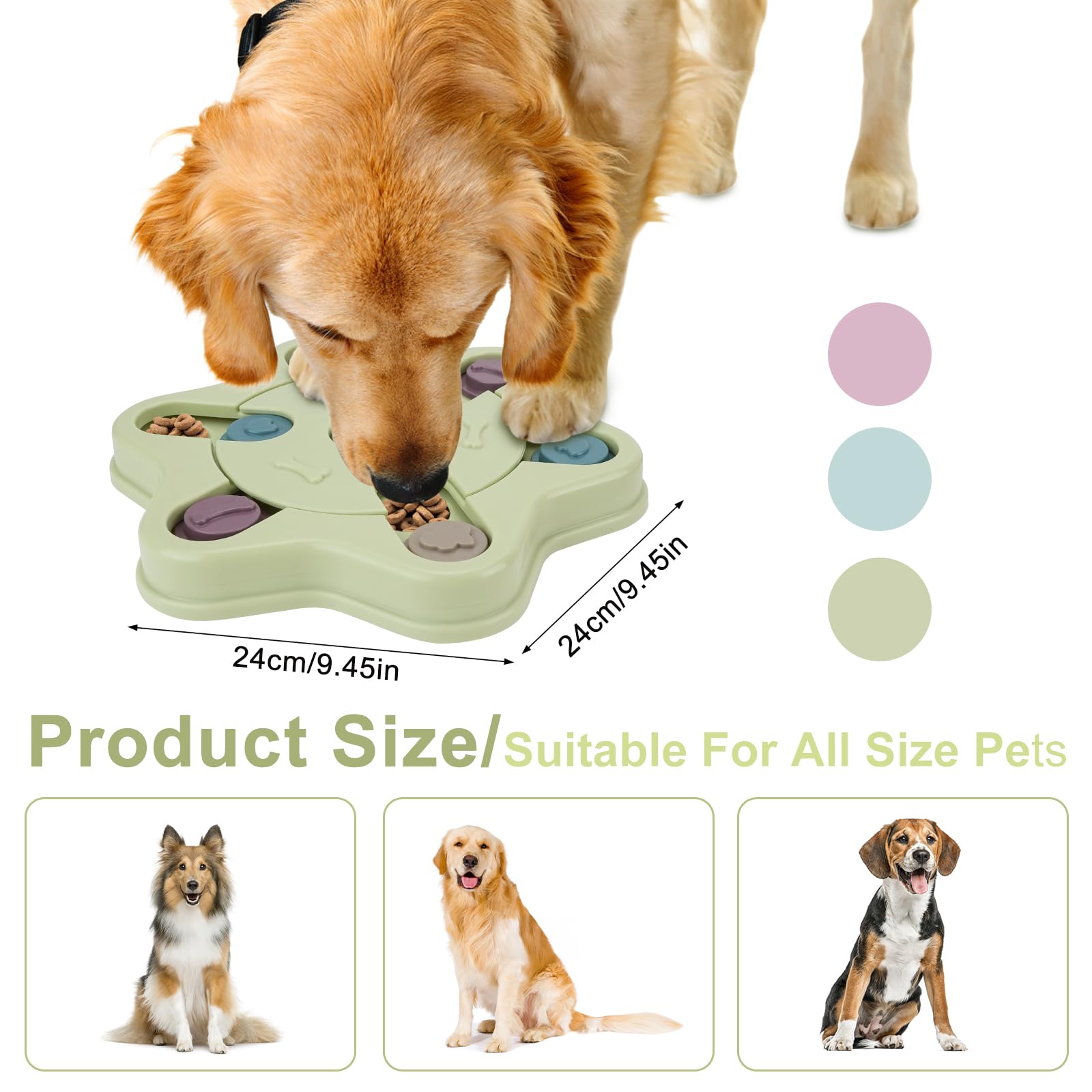 Zoyiancy Interactive Dog Puzzle Toys, Pet Puzzle Slow Feeder, Iq Stimulation Treat For Training, Mental Slow Feeder For Puppy Ca