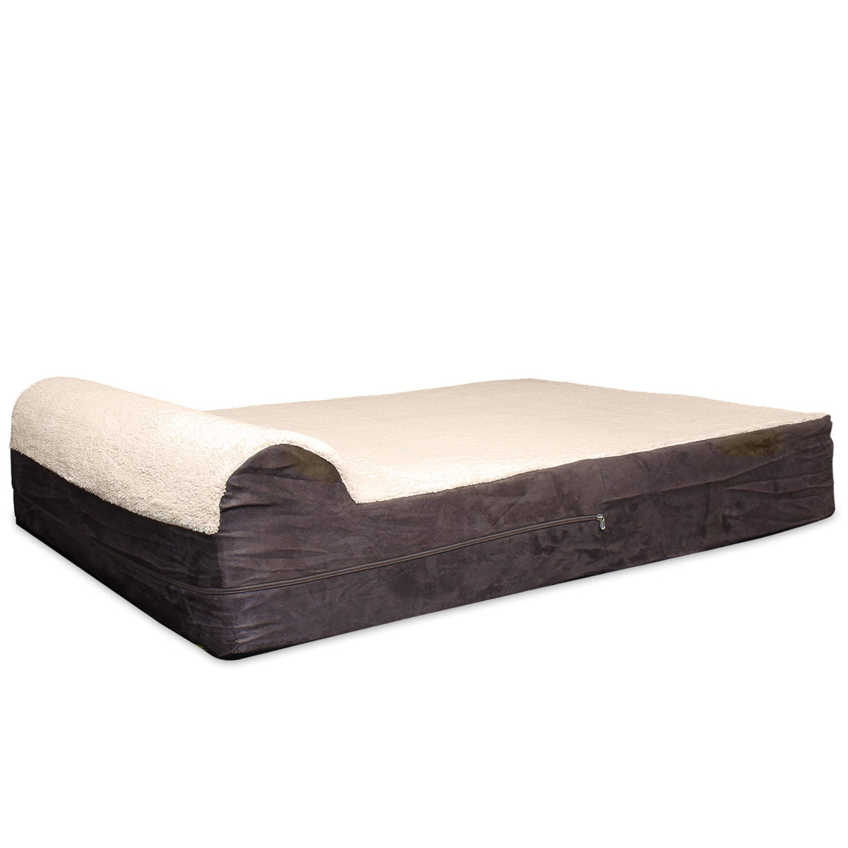 Kopeks Dog Bed Replacement Cover Memory Foam Beds - Plush Brown - Extra Large (Jumbo Size) (Kps-1095)