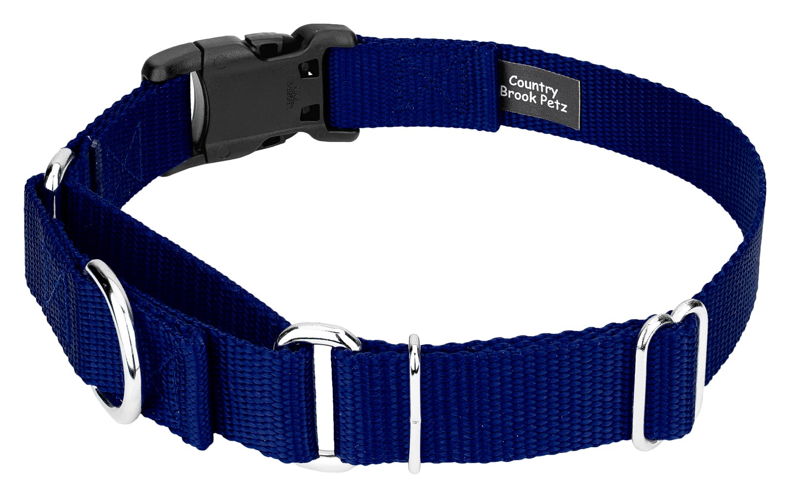 Country Brook Petz - Made In The Usa - Durable Nylon Martingale With Deluxe Buckle - 30+ Vibrant Color Options (Royal Blue, 3/4 Inch, Small)