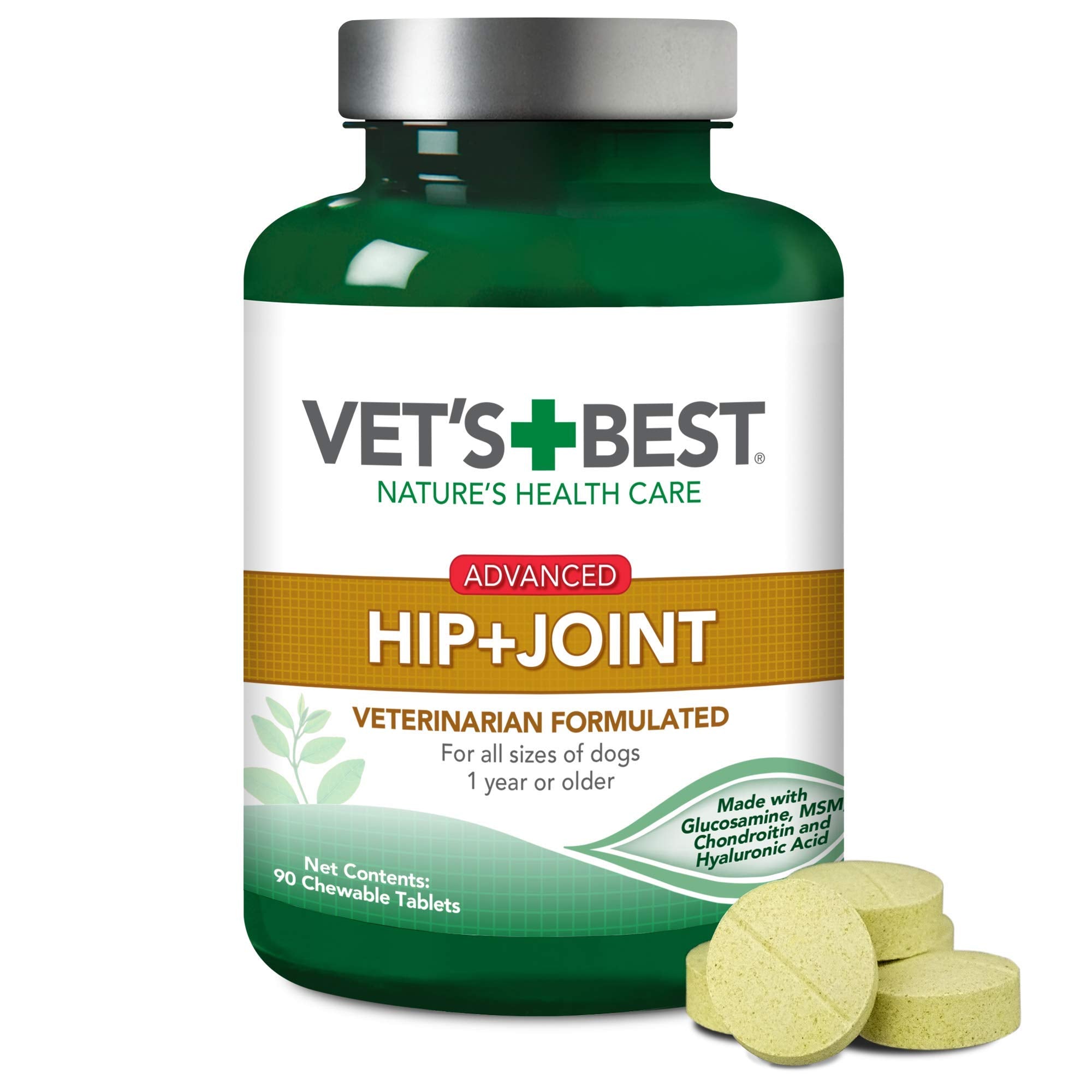 Vets Best Advanced Hip & Joint Dog Supplements, 90 Chewable Tablets