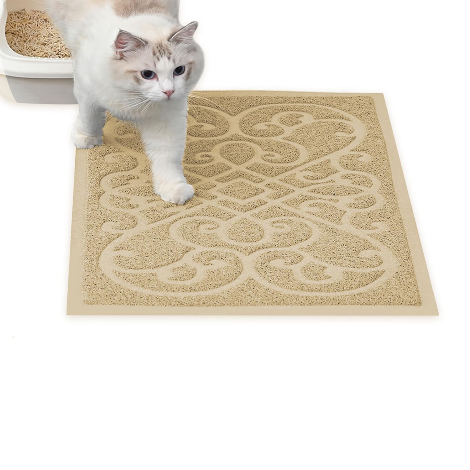 Petlike Cat Litter Mat, Thick Litter Trapping Mat, Durable Litter Box Mat Waterproof, Indoor Mat Washable Mats With Non-Slip Backing, Soft On Kitty Paws And Easy To Clean, Phthalate Free