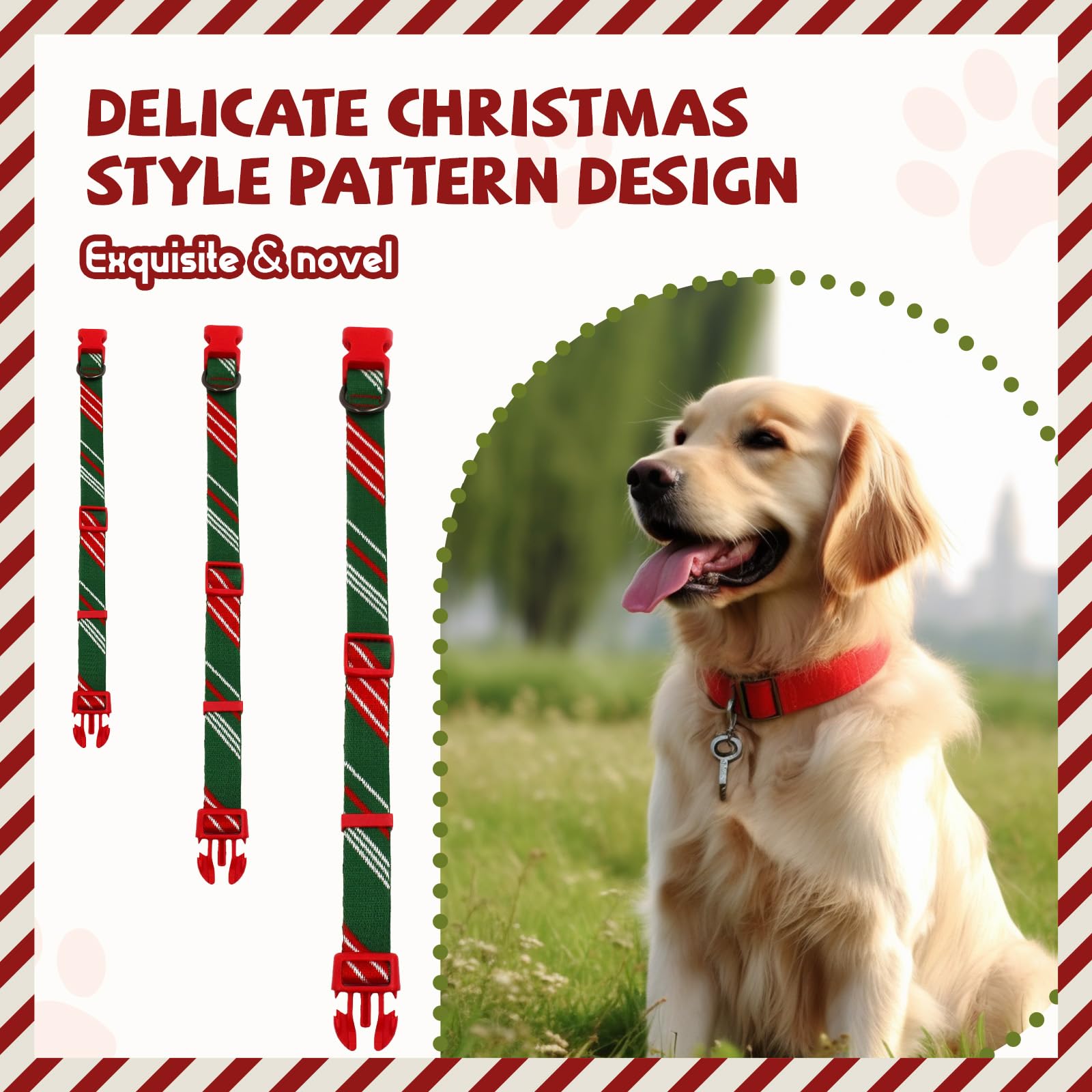 Green Red Dog Collar And Leash Set For Large Dog, Breathable, Anti-Odor & Soft, Comfortable For Sensitive Skin Puppies, 90% Bamb