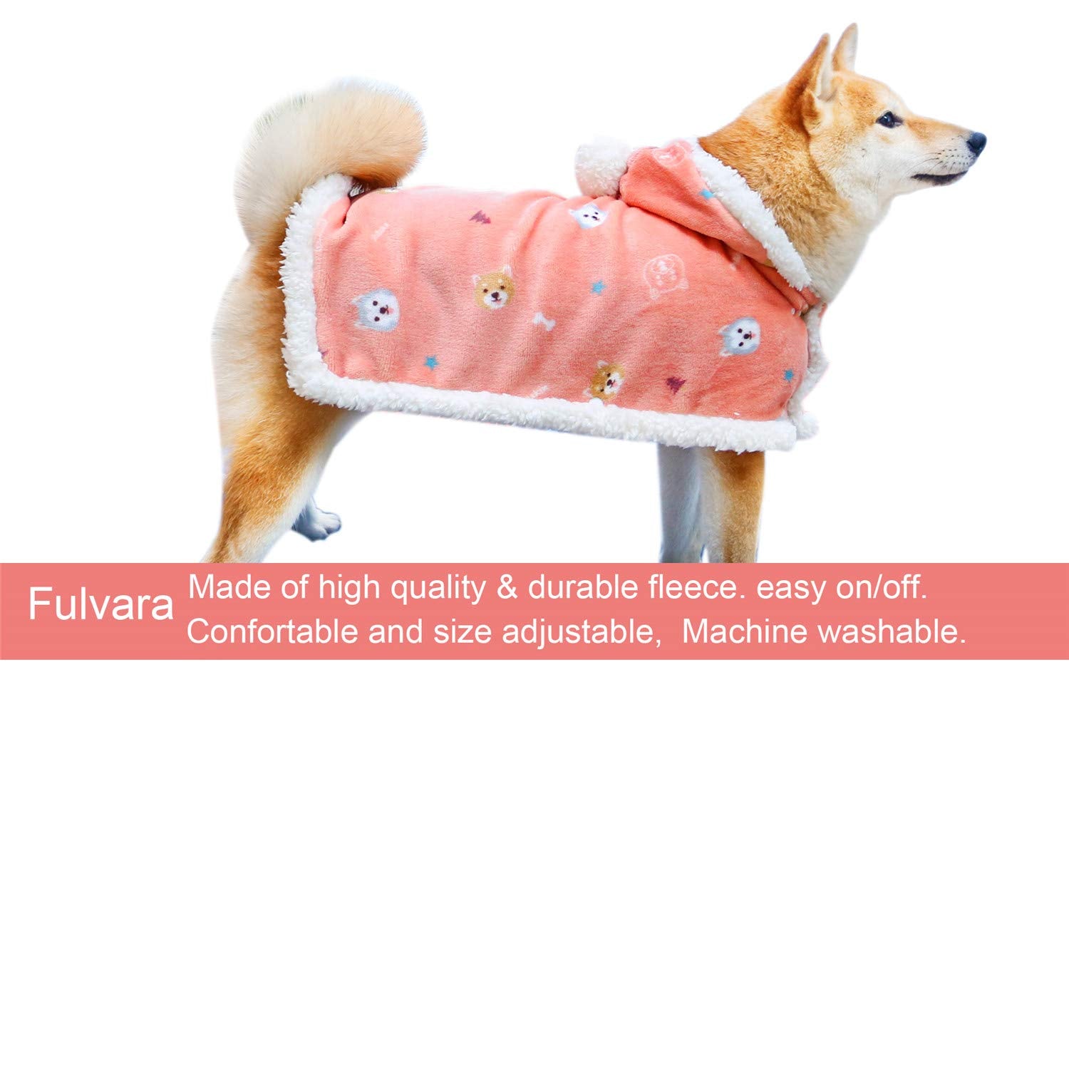 Fulvara Dog Clothes Fleece Winter Coat Warm Soft Dog Vest For Cold Weather,Flannel Blanket Throw Multi-Use Pet Apparel For Small Medium Dogs & Cats (L Pink)