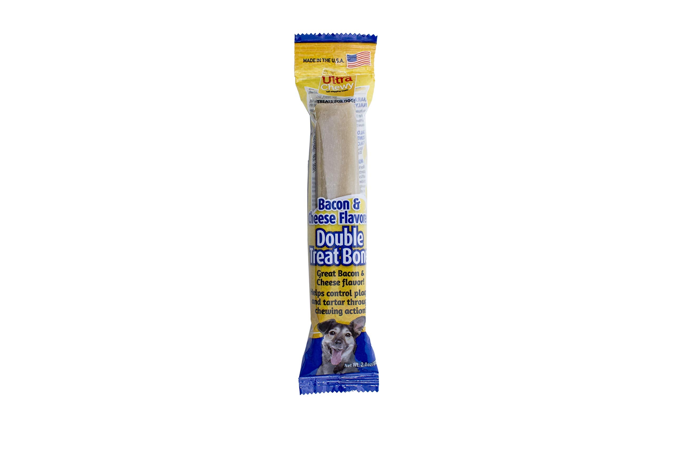 Ultra Chewy Double Treat Bones: Long-Lasting Dog Treats Made in USA for Large and Small Breeds, Highly Digestible, Ideal for Agg