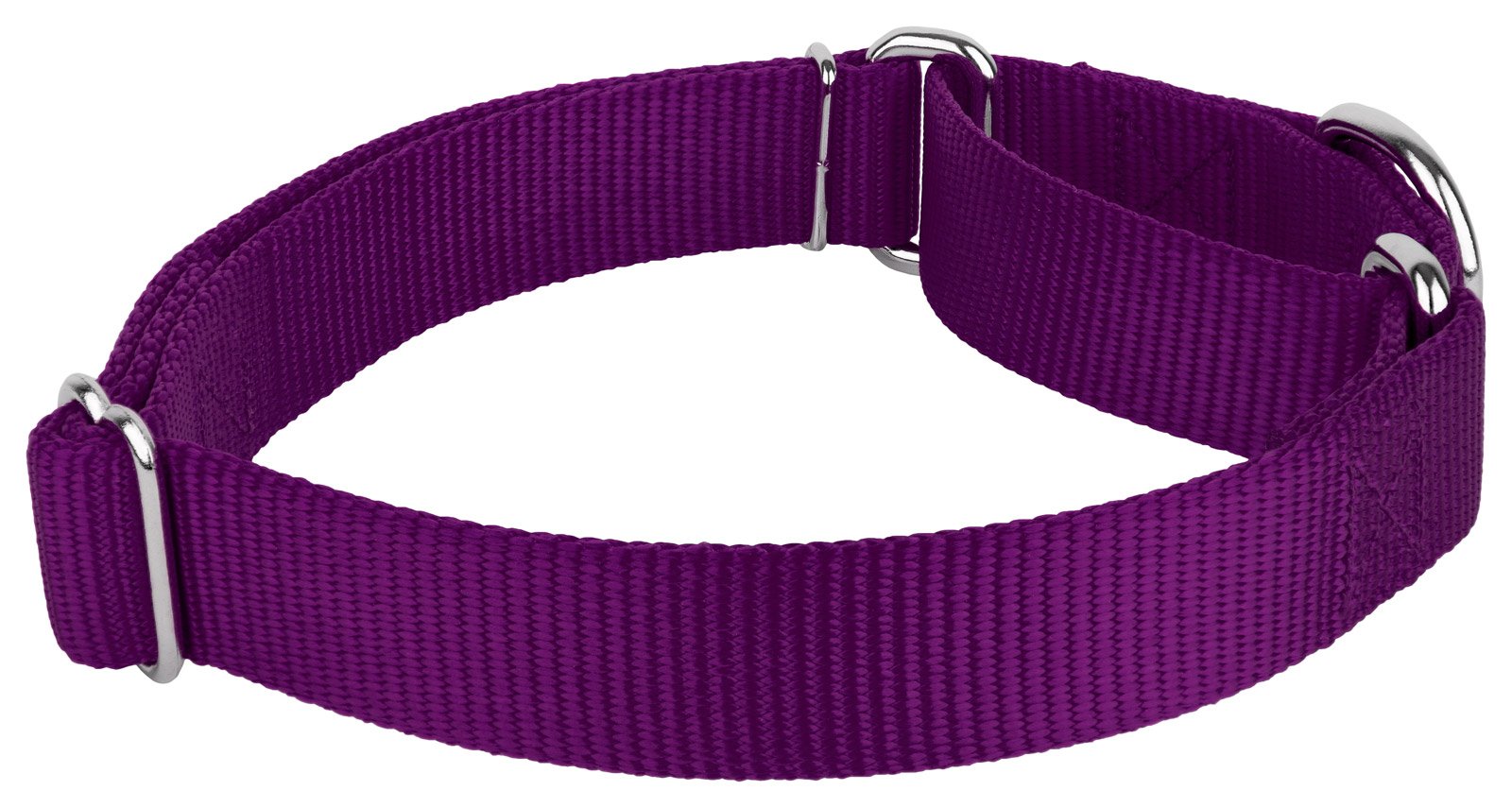 Country Brook Design - Purple Martingale Heavy Duty Nylon Dog Collar - 21 Vibrant Color Options (1 Inch Width, Large)