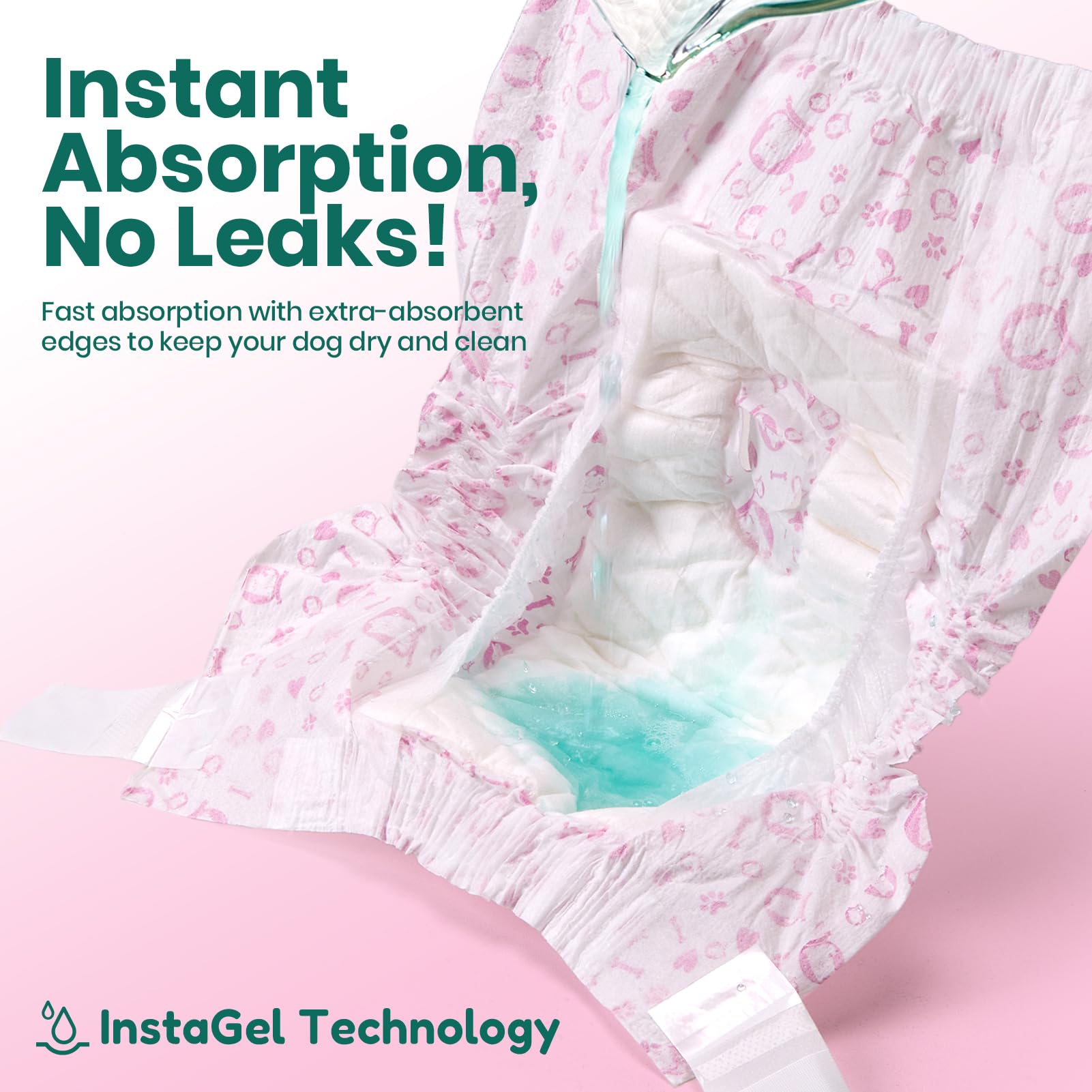 Dog Diapers for Female Dogs: Leakproof, Adjustable, Soft, and Breathable Disposable Diapers for Female Doggie - Perfect for Inco