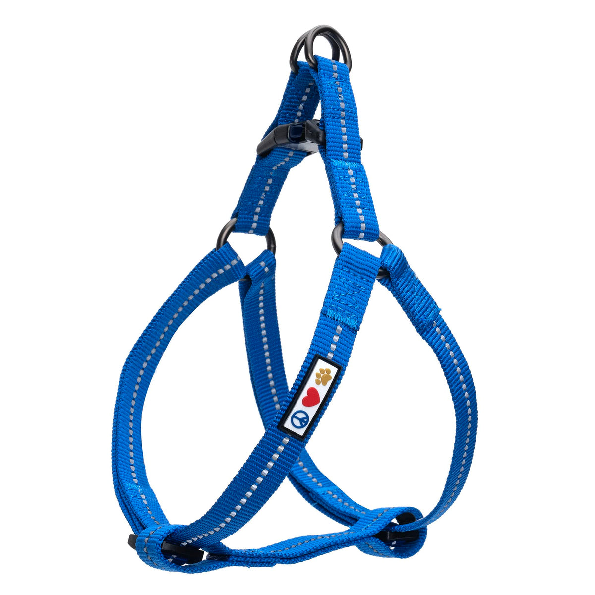 Pawtitas Recycled Dog Harness With Reflective Stitched A Puppy Harness Made From Plastic Bottles Collected From Oceans Medium Blue Ocean