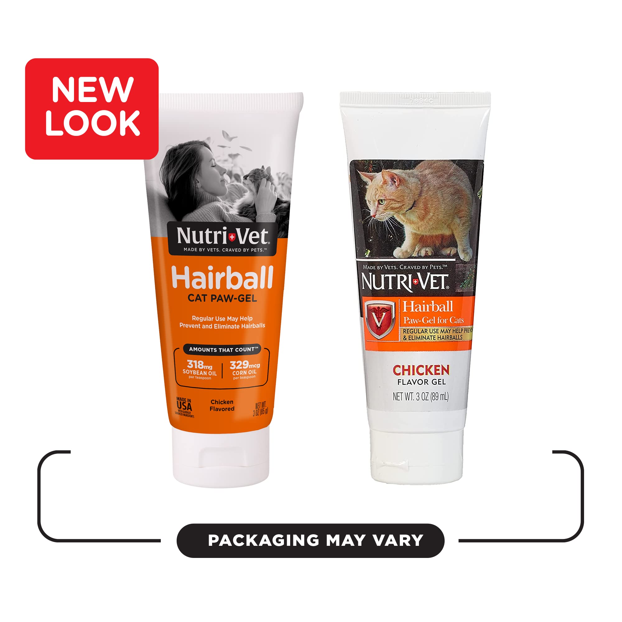 Nutri-Vet Cat Hairball Support Paw Gel | Hairball Remedy for Cats | Tasty Chicken Flavor | 3 Ounce Tube